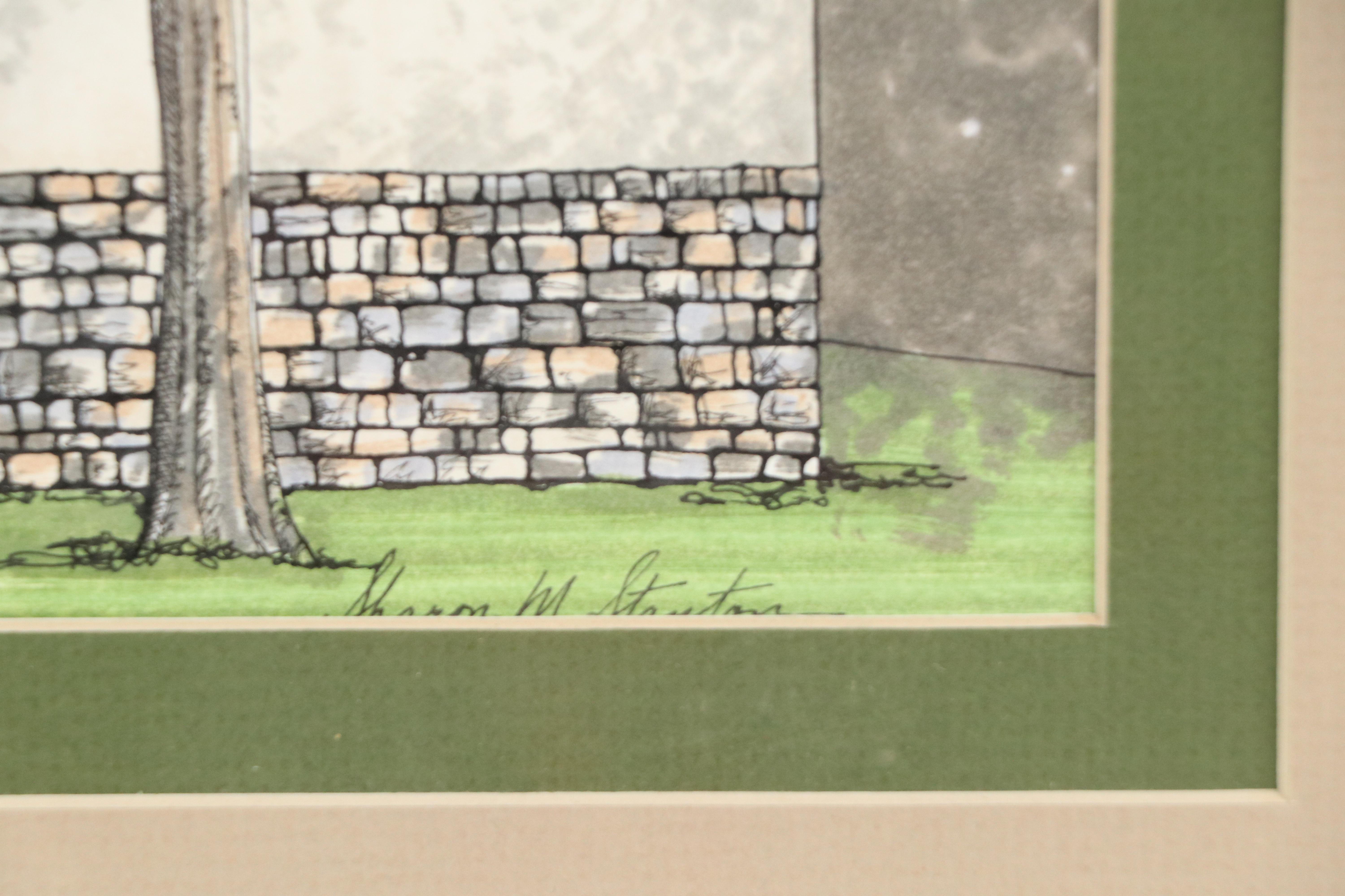 Architectural Ink and Watercolor Painting