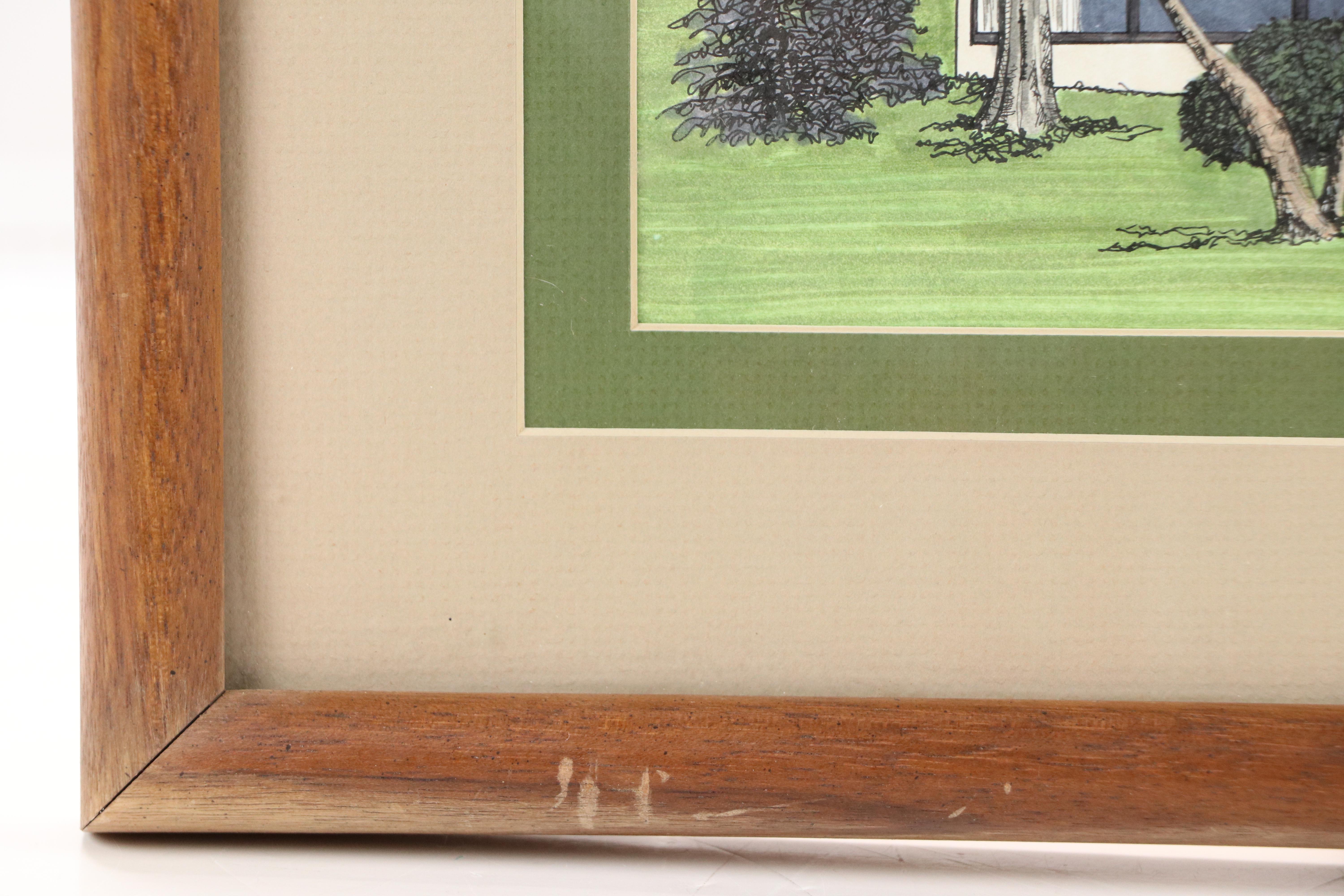 Architectural Ink and Watercolor Painting