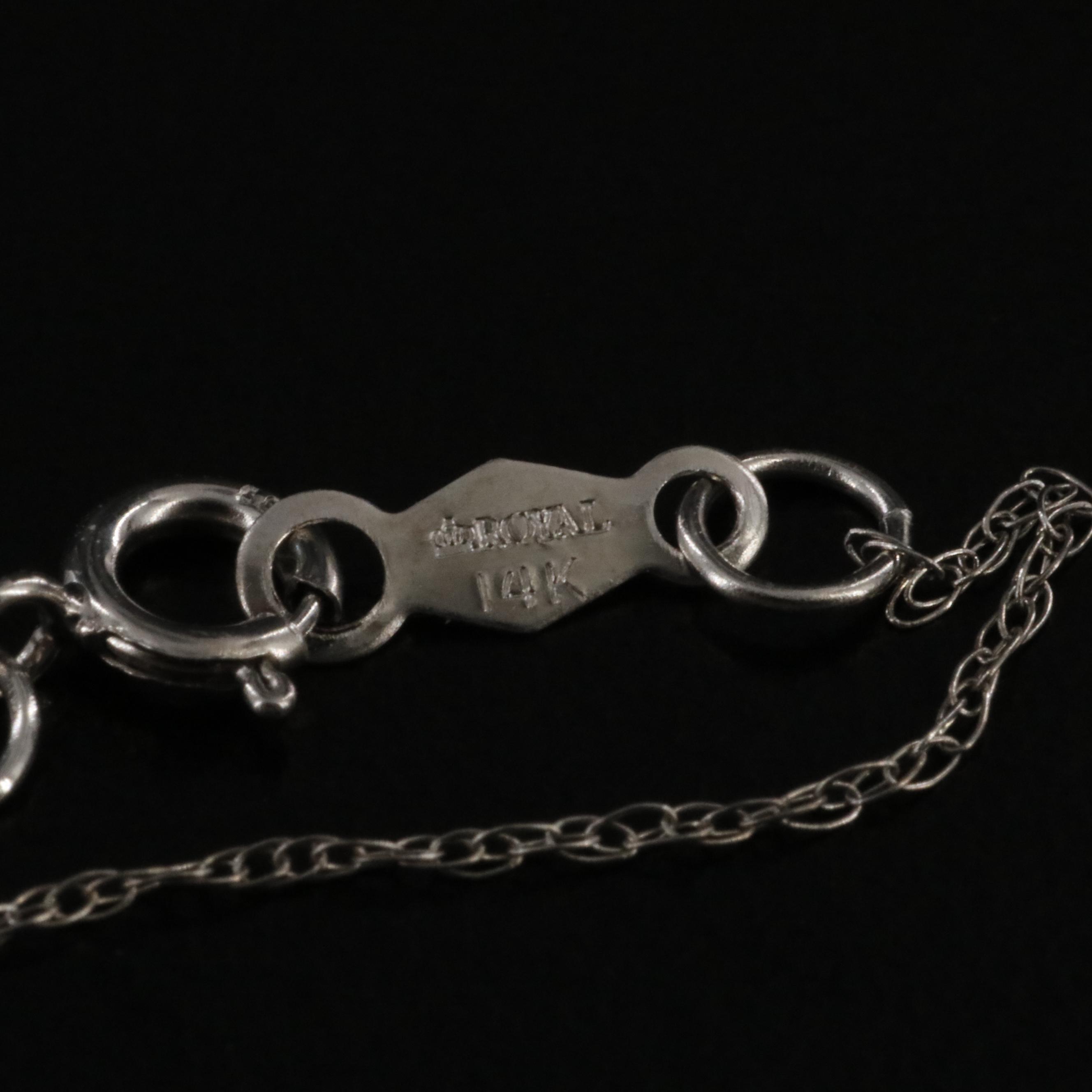 14K Ruby and Diamond Drop Pendant Necklace