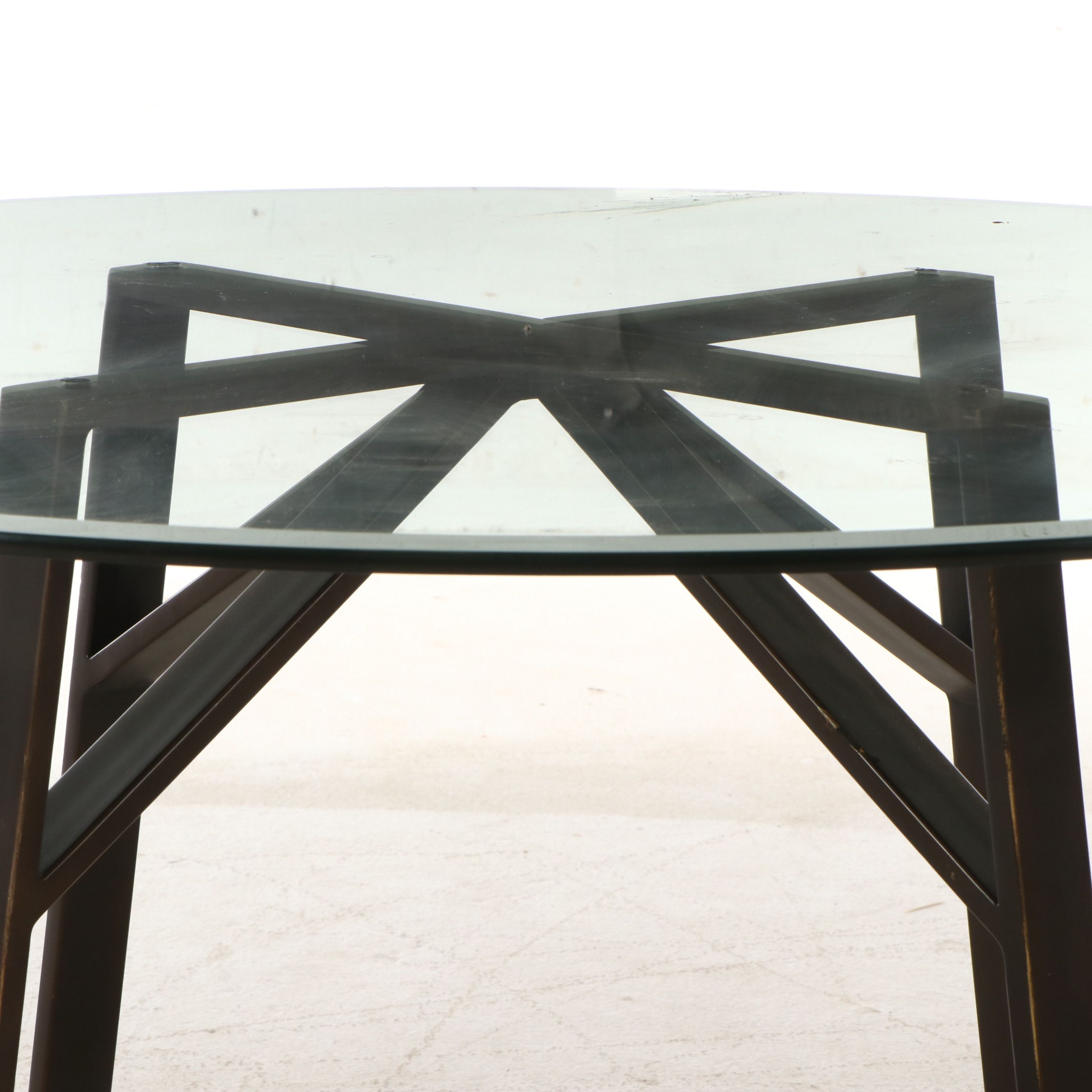 Modern Dining Table with Glass Top