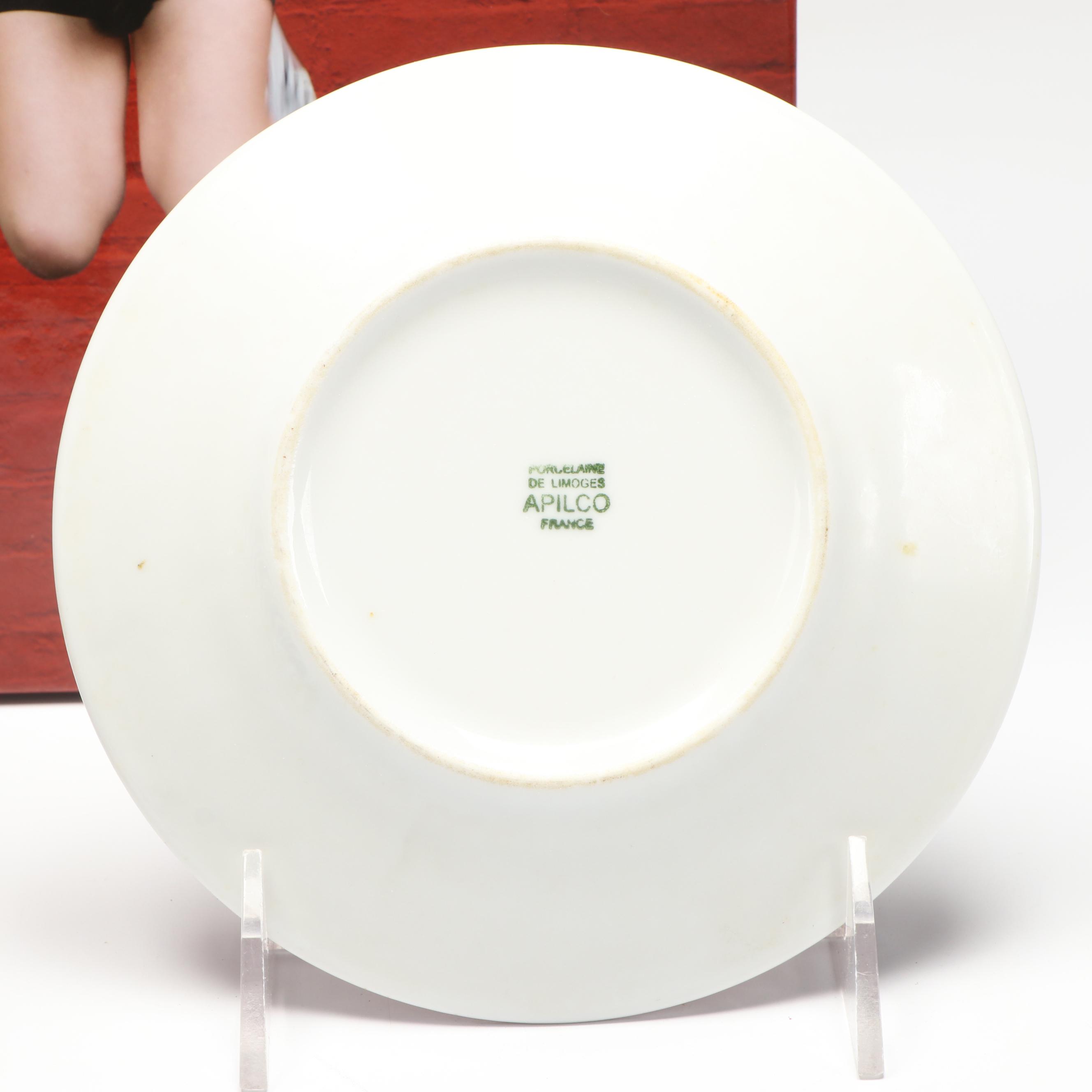 "Love Brunch" Cookbook and Twenty-Four Apilco Limoges Porcelain Bread Plates