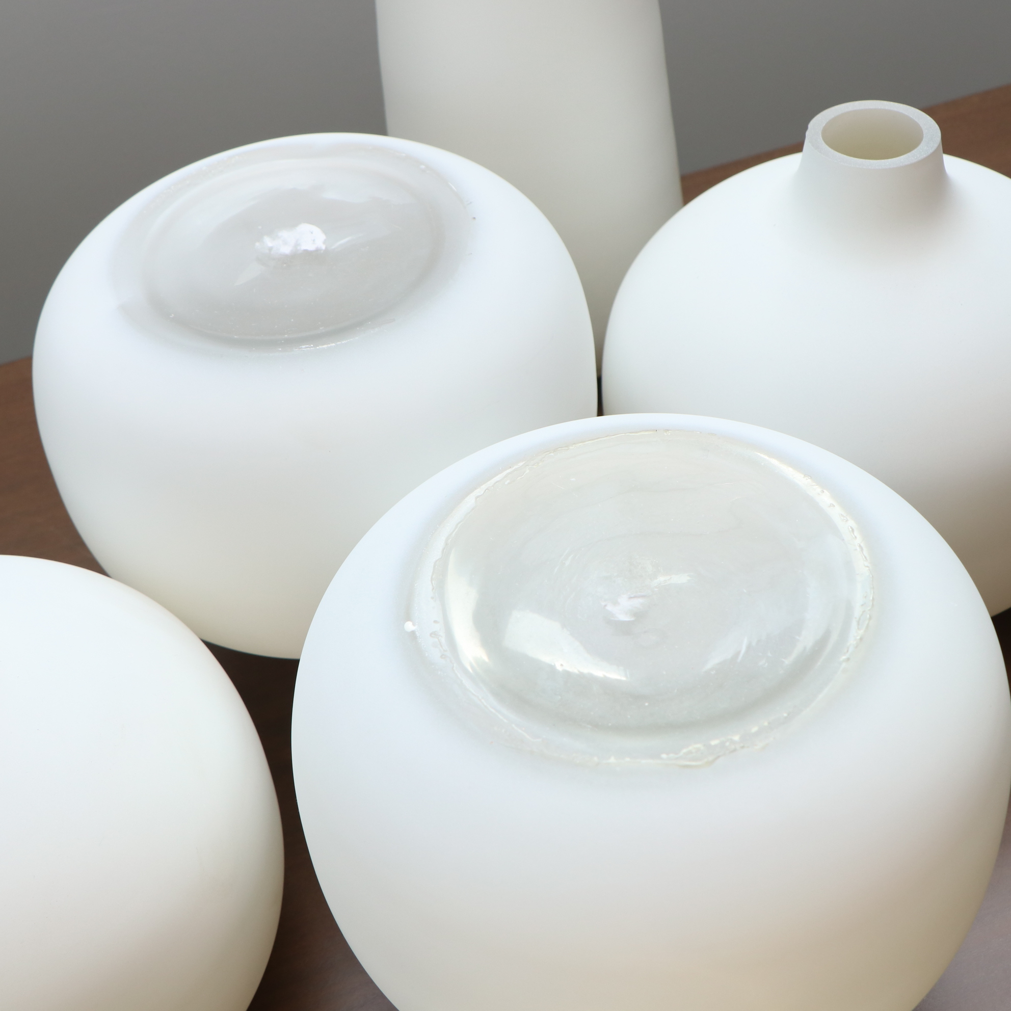 Modernist Style Matte White Glass Vases