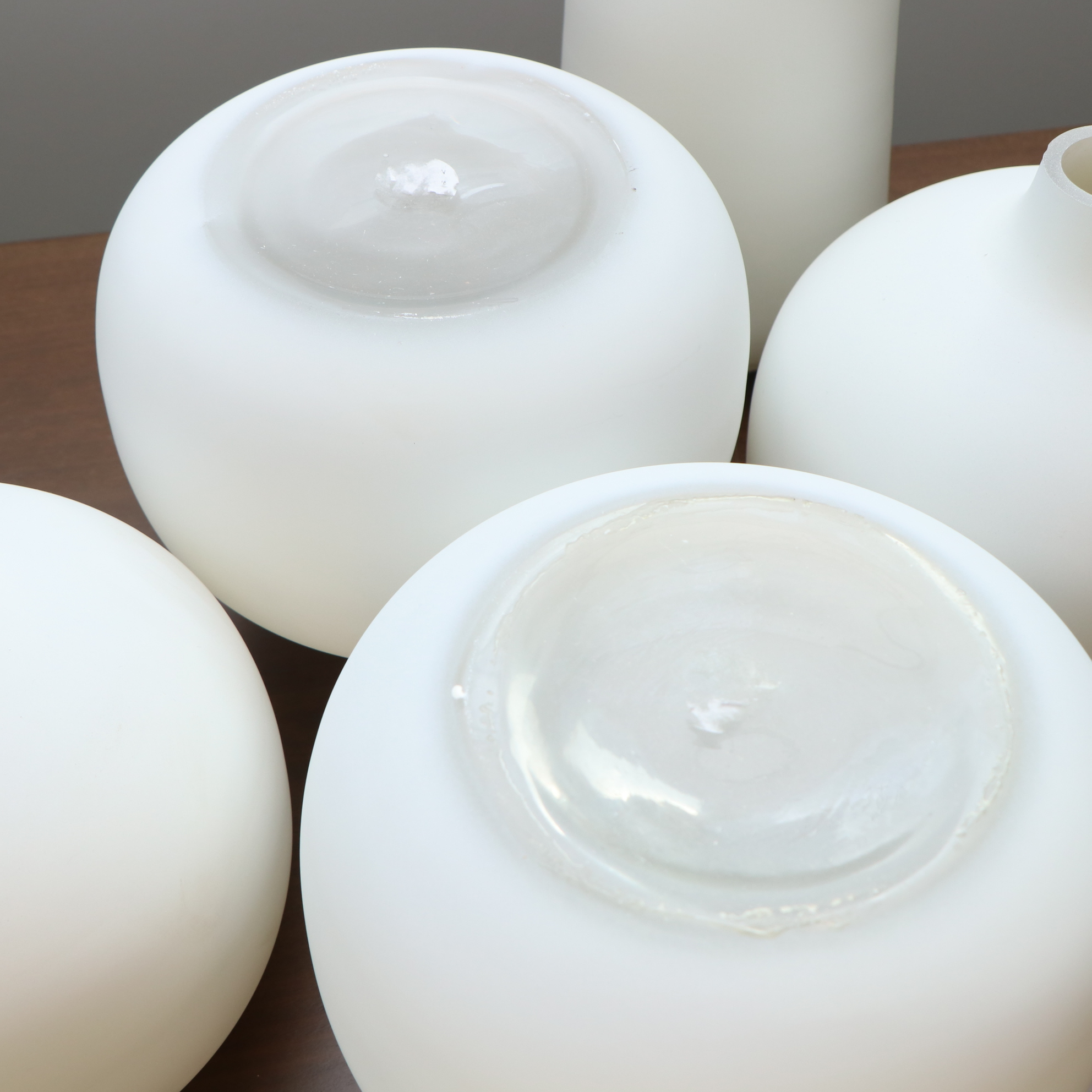 Modernist Style Matte White Glass Vases