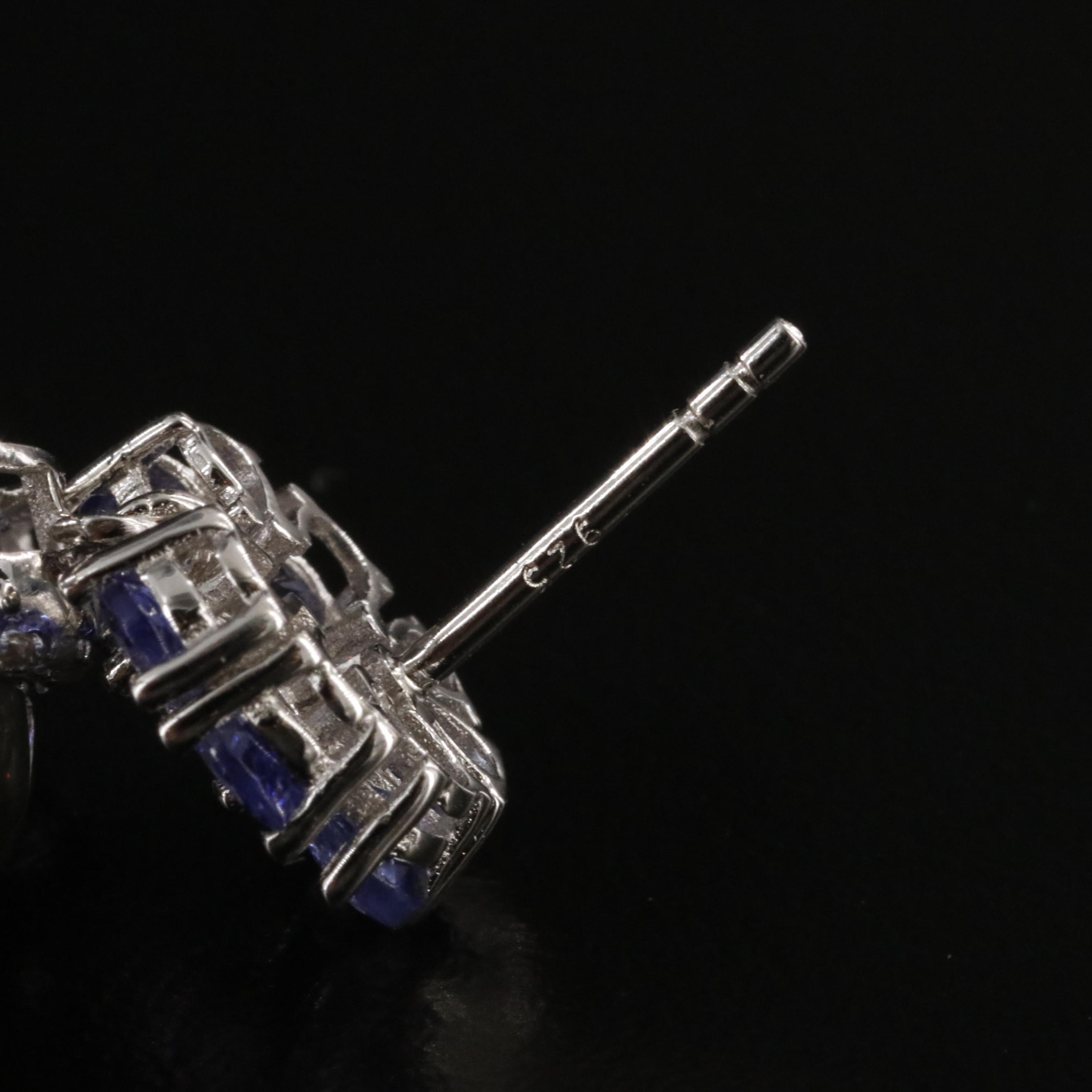 Sterling Labradorite, Tanzanite, and White Topaz Earrings