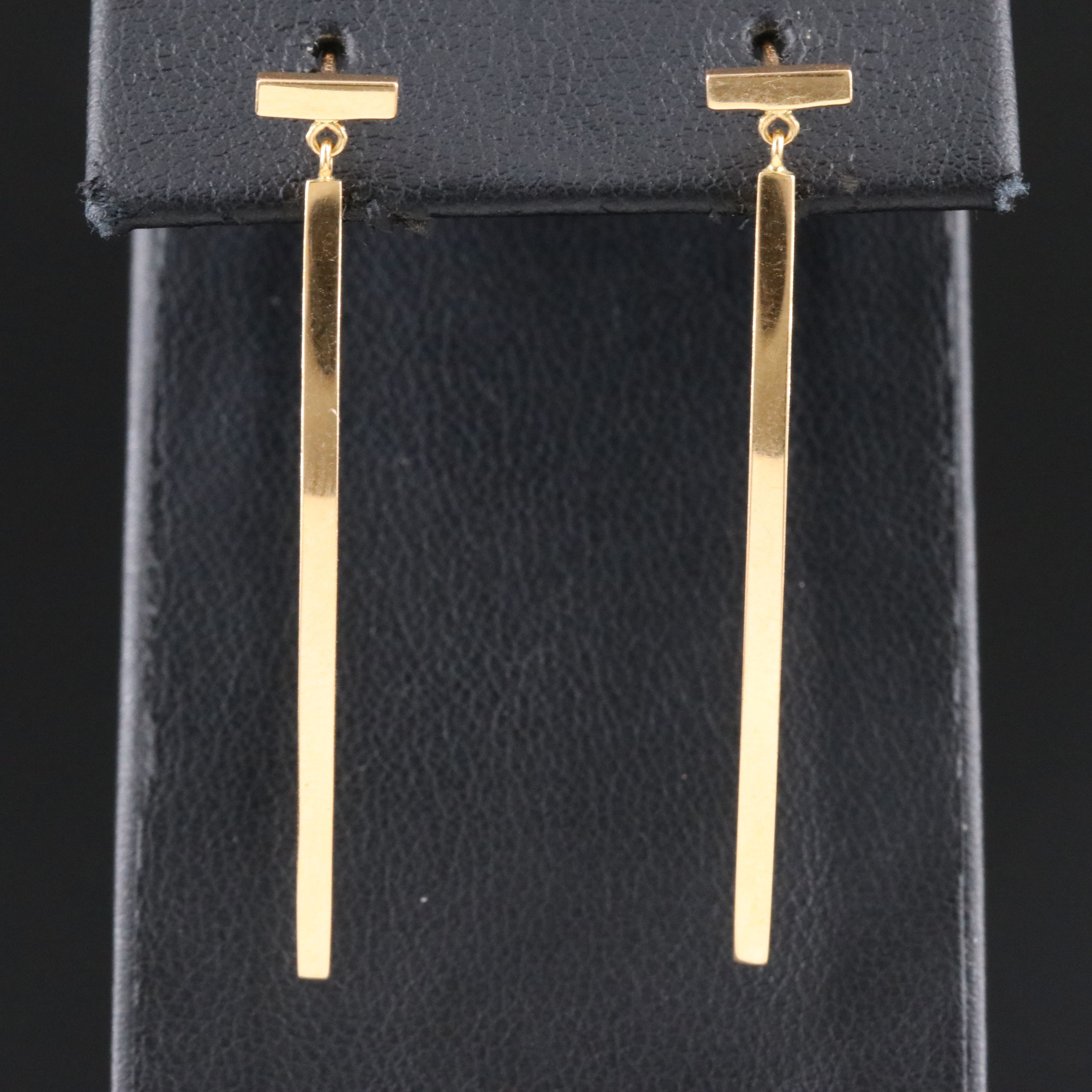 Tiffany & Co. "T" 18K Rose Gold Bar Drop Earrings