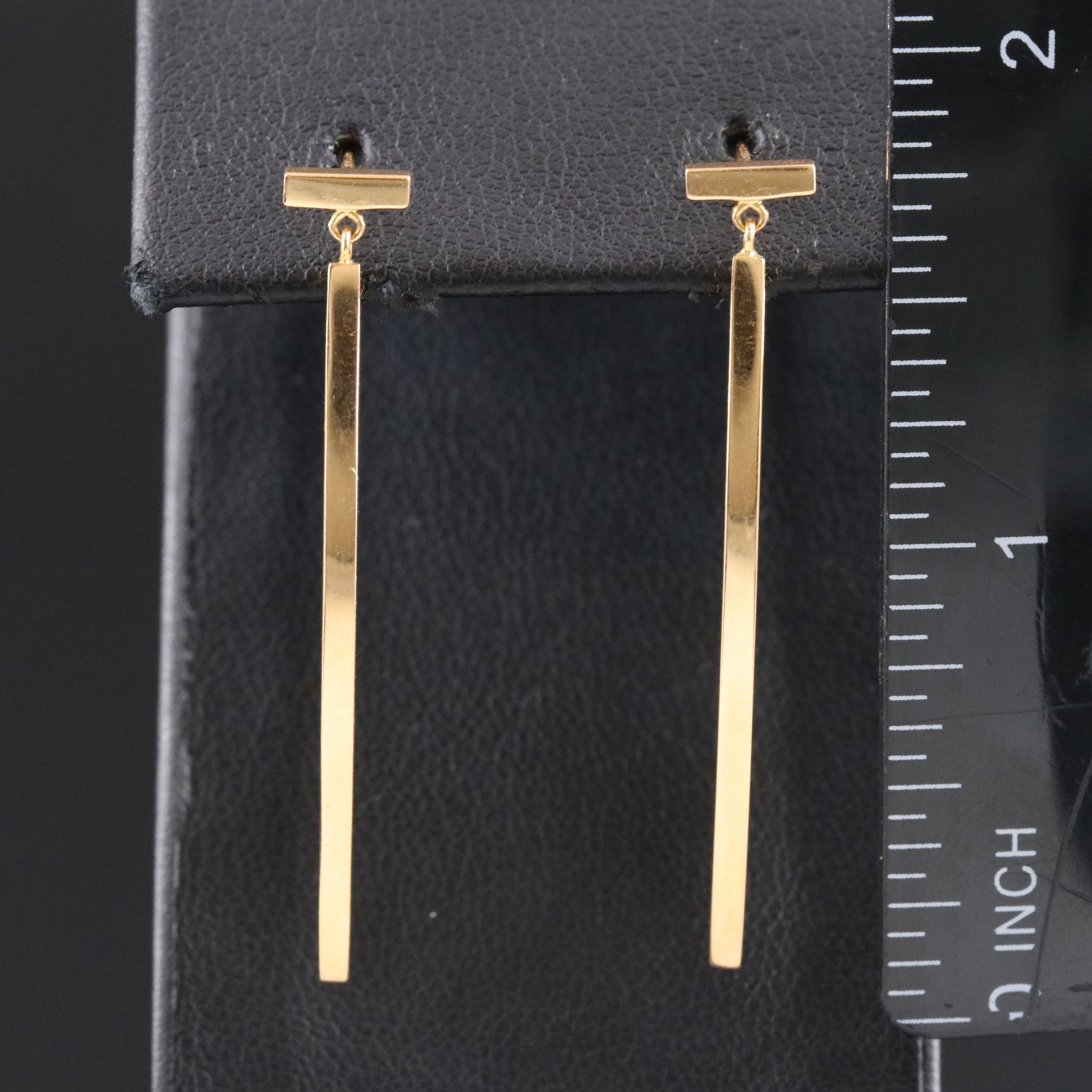 Tiffany & Co. "T" 18K Rose Gold Bar Drop Earrings