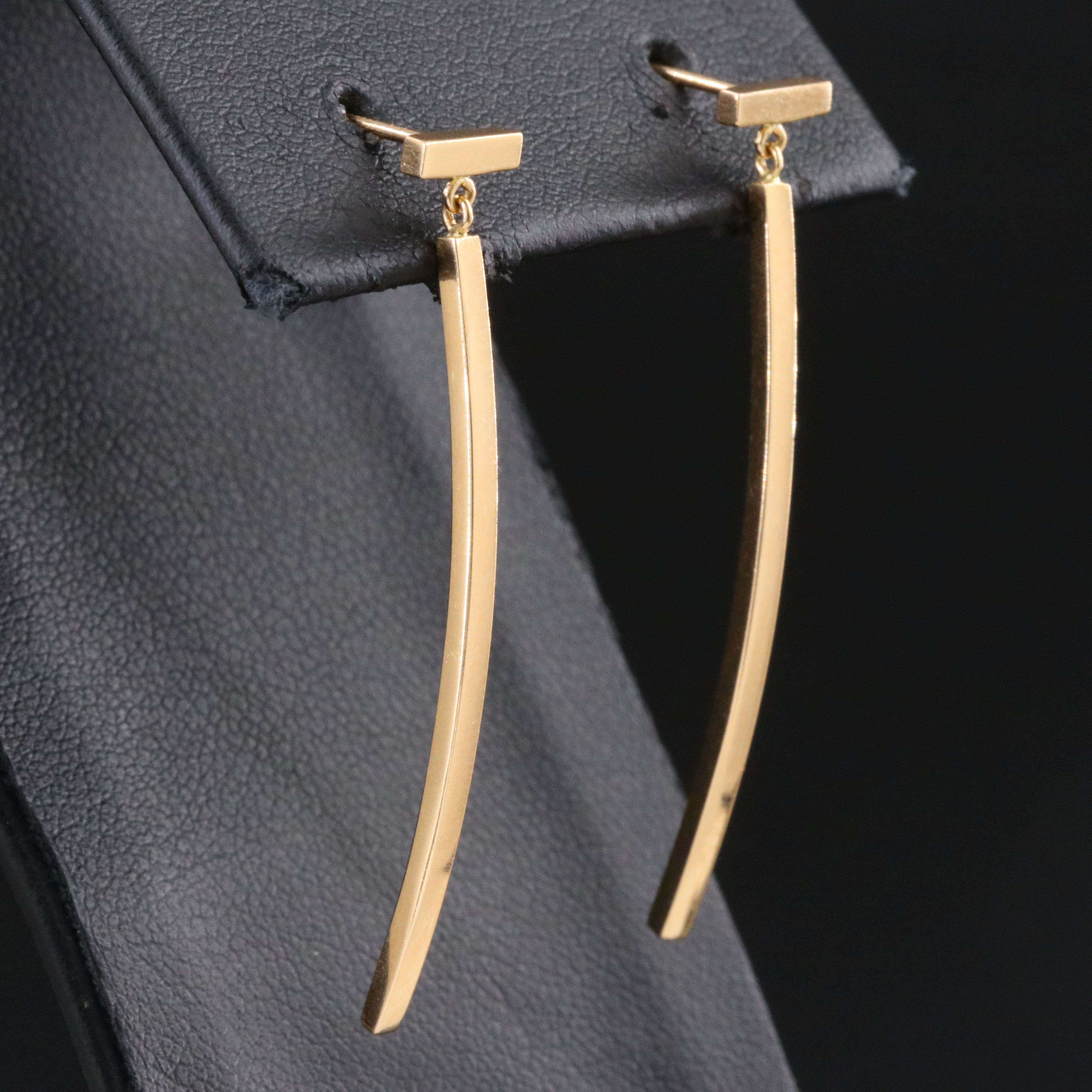 Tiffany & Co. "T" 18K Rose Gold Bar Drop Earrings