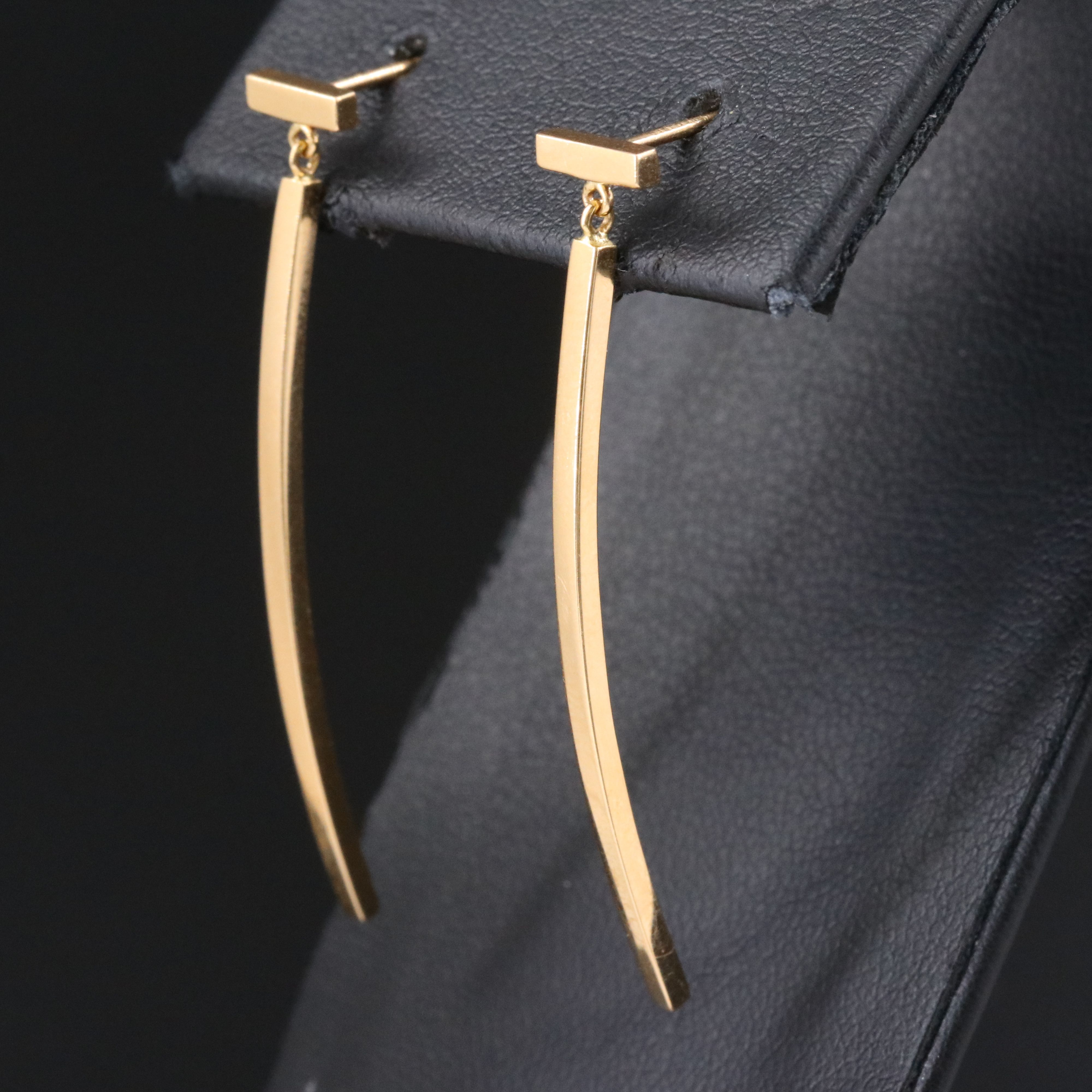 Tiffany & Co. "T" 18K Rose Gold Bar Drop Earrings