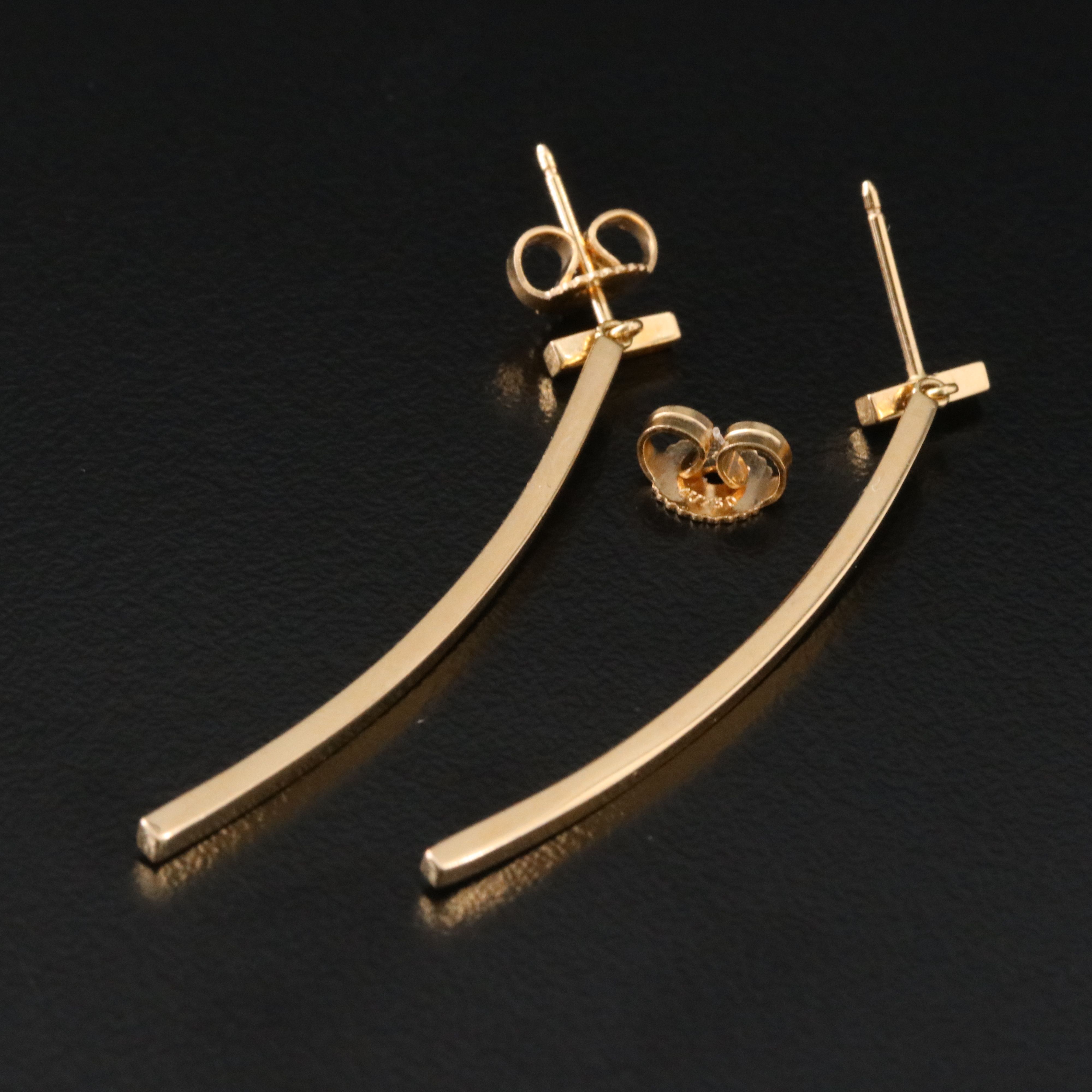 Tiffany & Co. "T" 18K Rose Gold Bar Drop Earrings