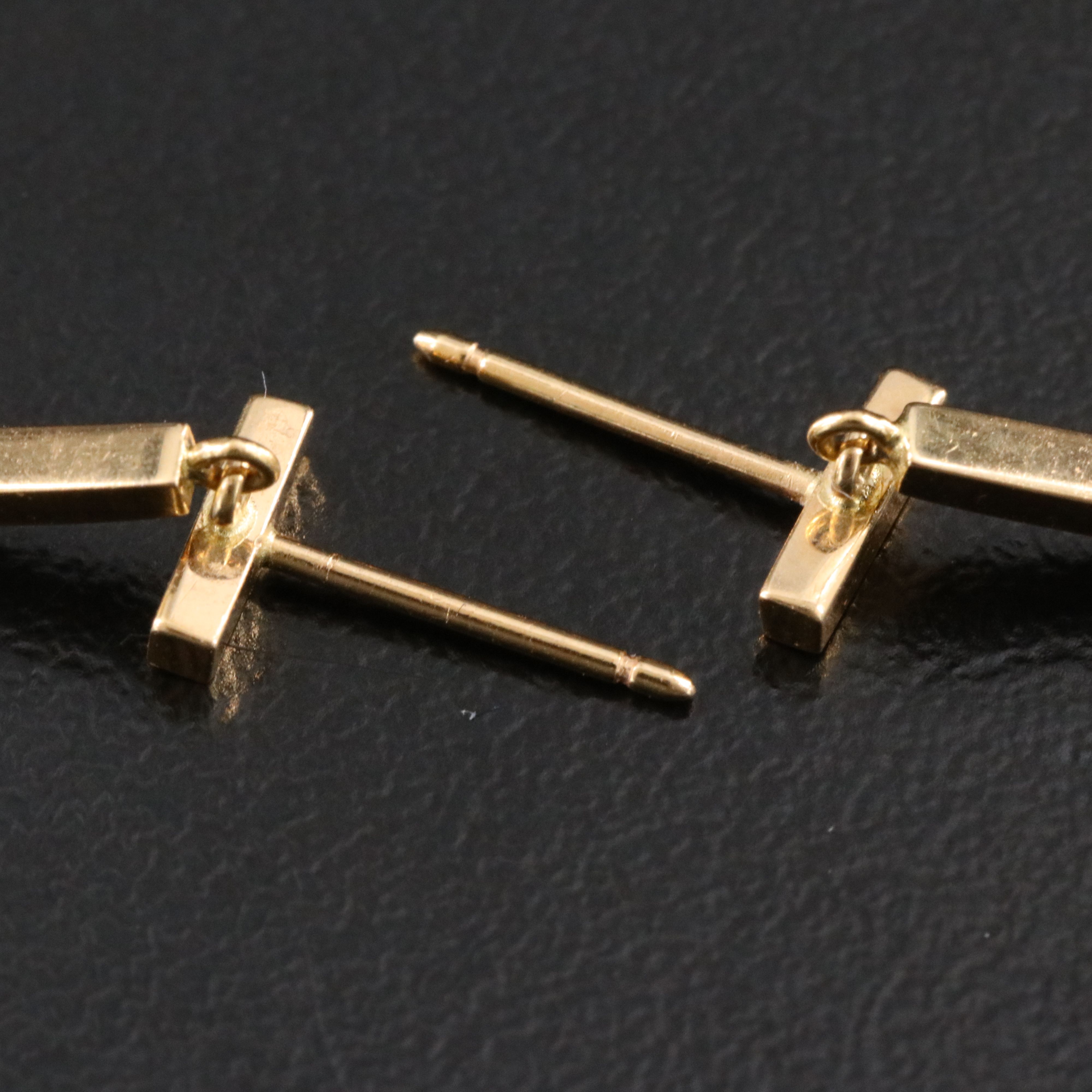 Tiffany & Co. "T" 18K Rose Gold Bar Drop Earrings