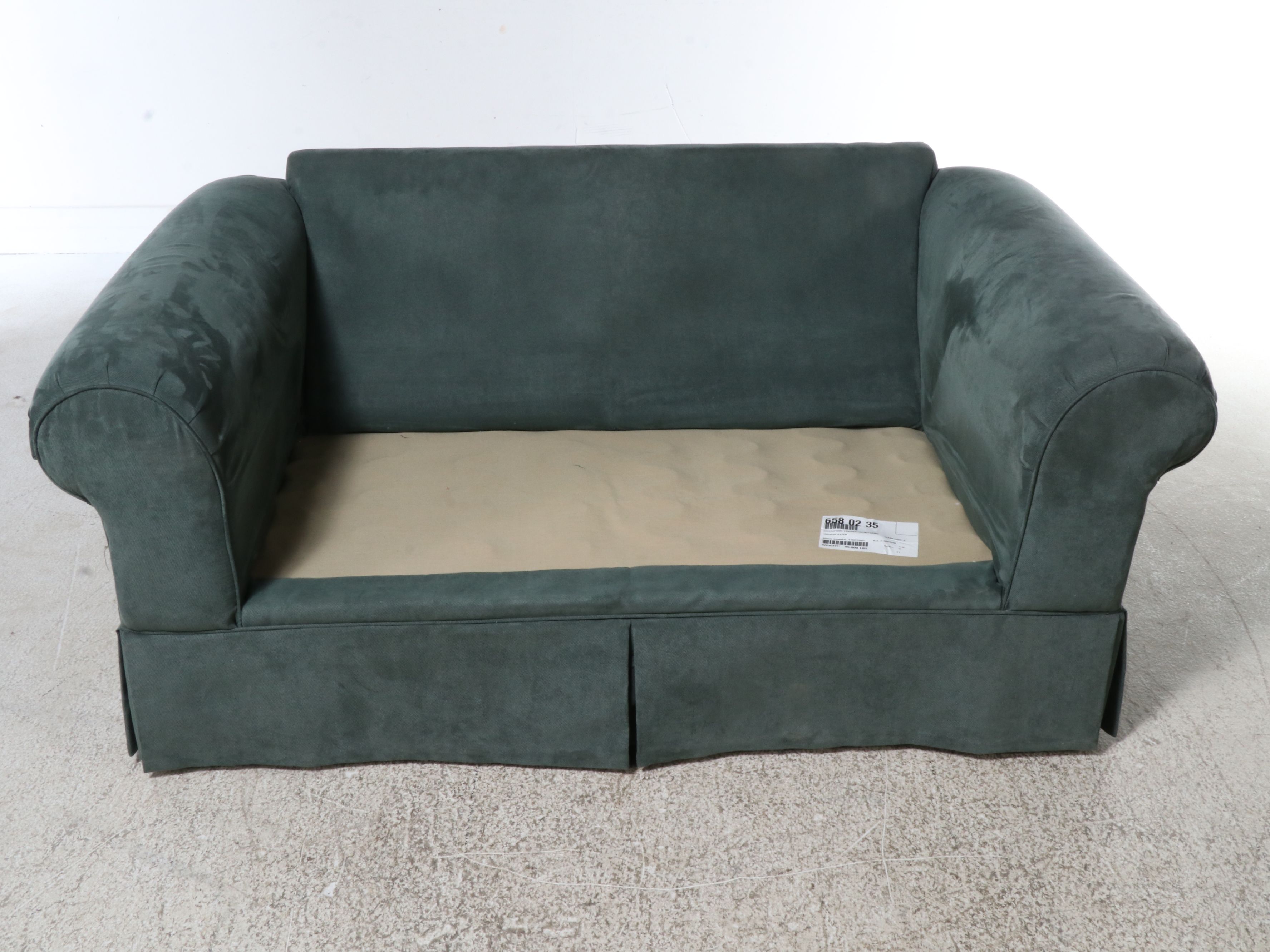 Corded Forest Green Loveseat