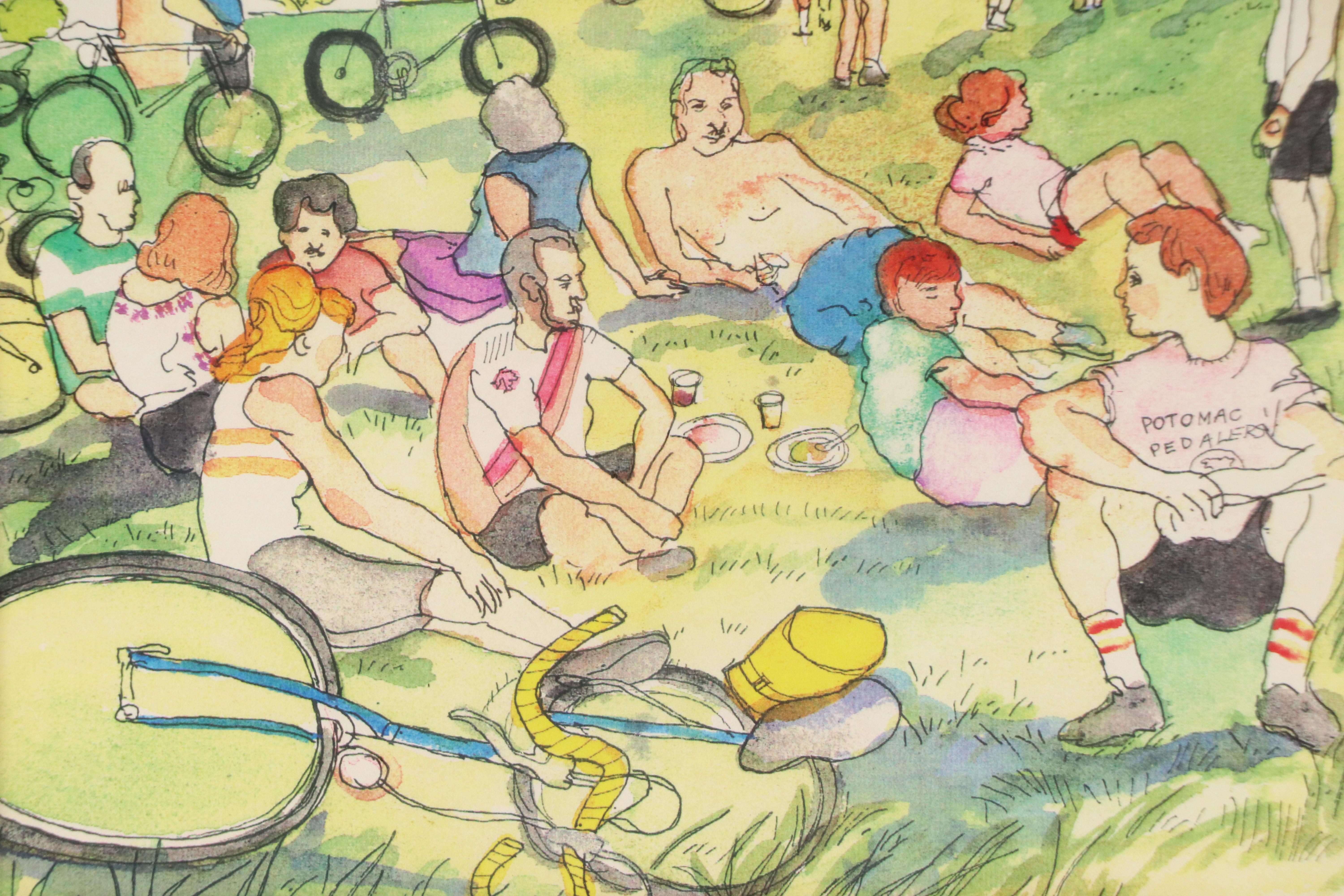 Enid Romanek Crowded Summer Park Landscape Photomechanical Print