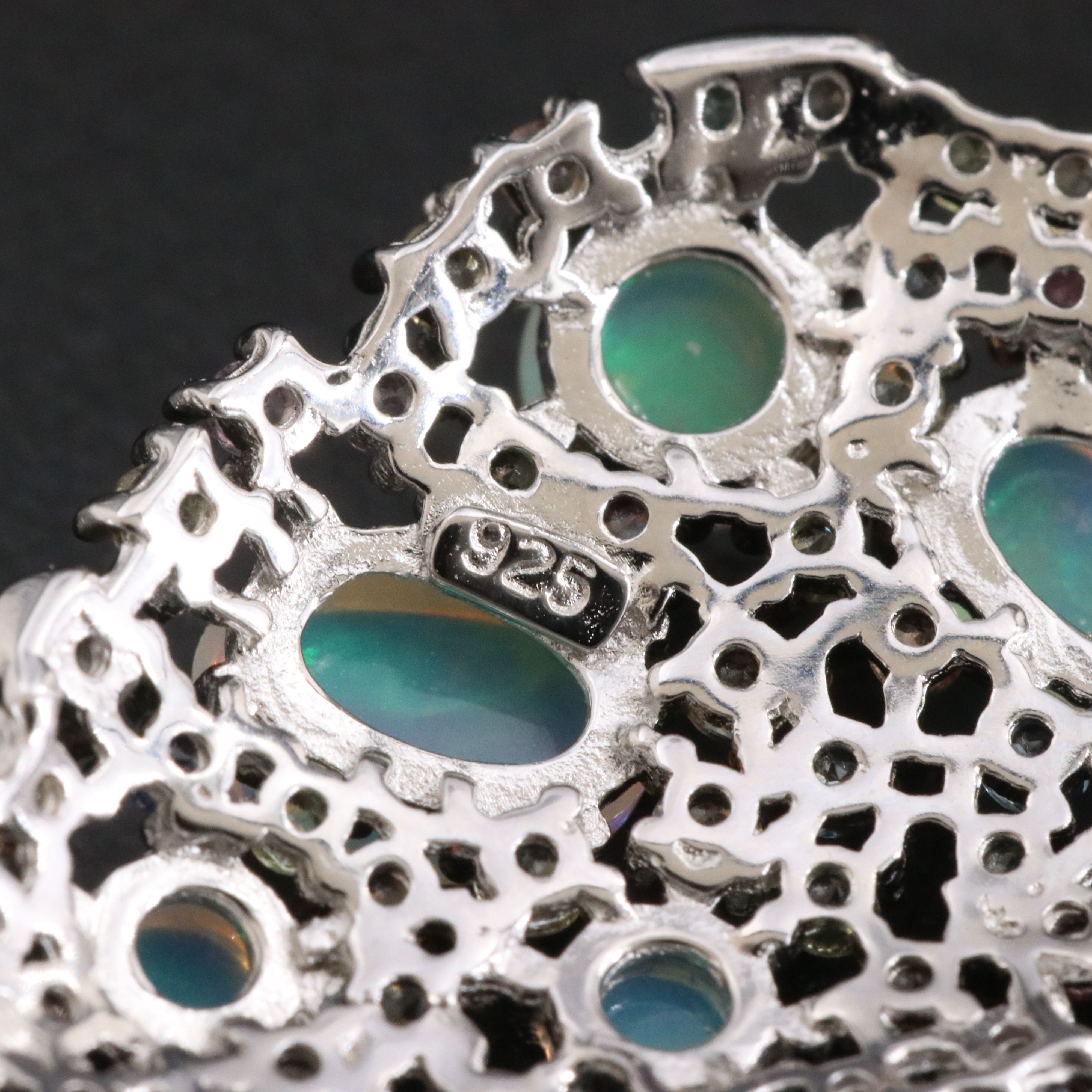 Sterling Opal and Sapphire Drop Earrings