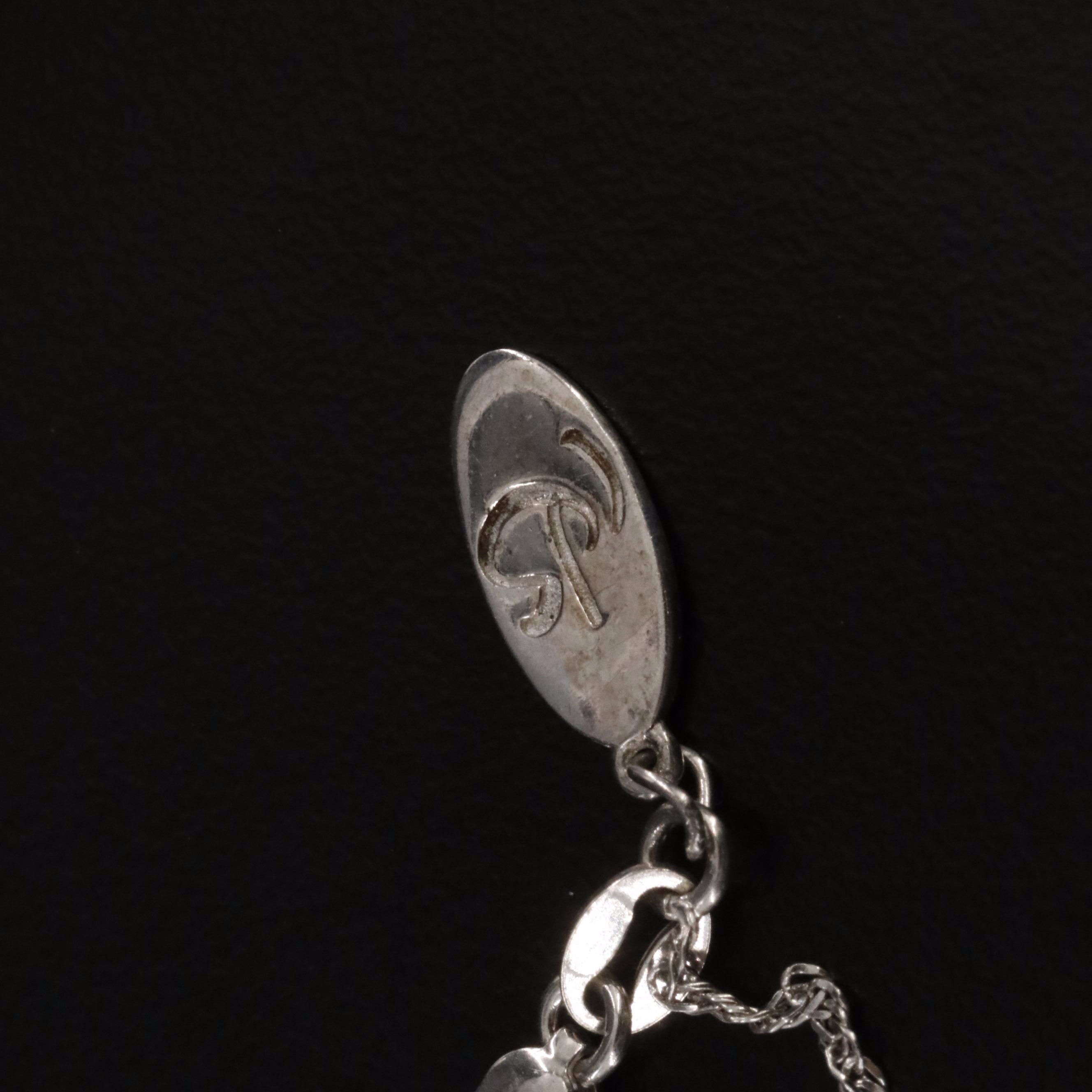 Jane Seymour Sterling White Sapphire & Black Spinel Open Heart Pendant Necklace