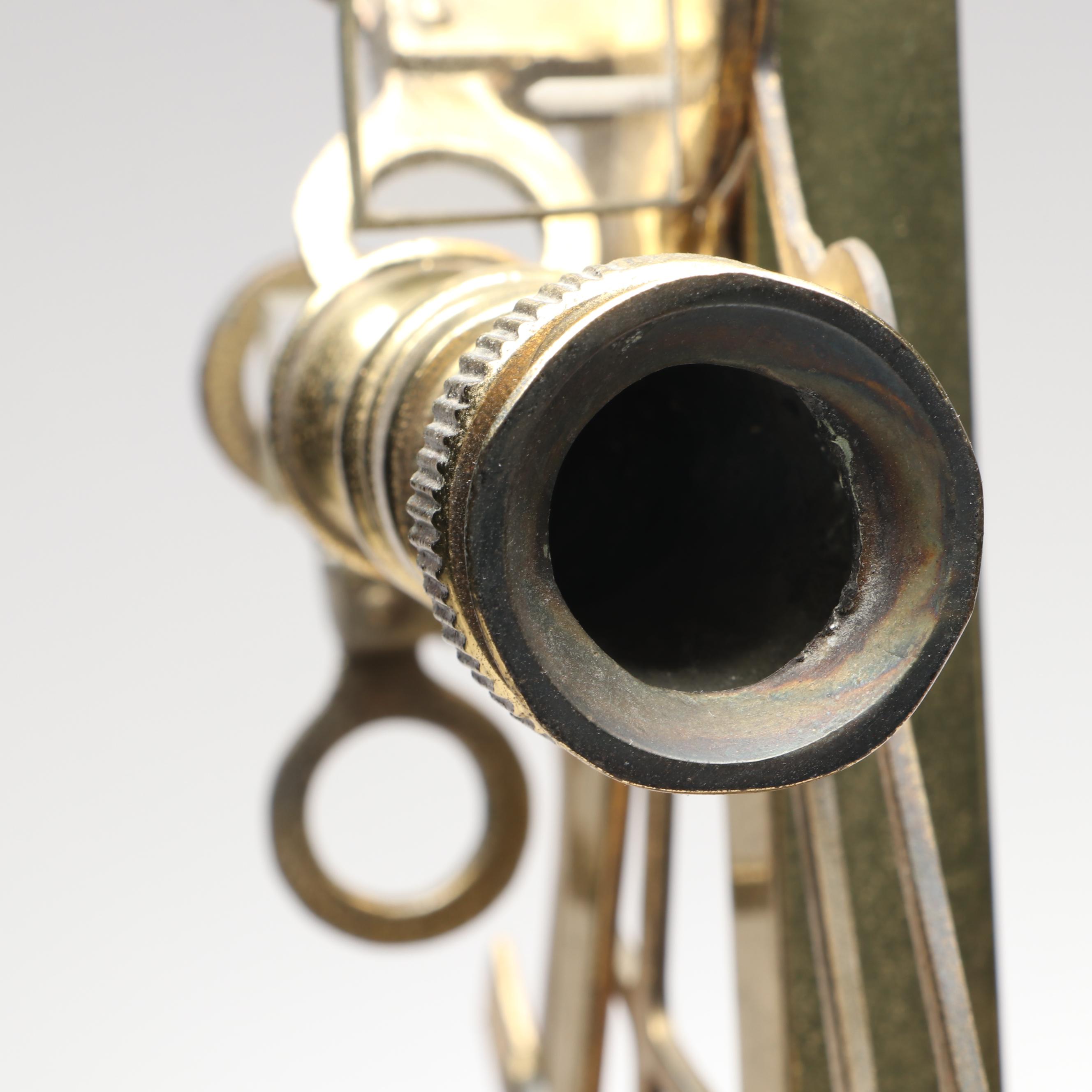 Knob Creek Nautical Wood and Brass Sextant Table Lamp, 20th Century