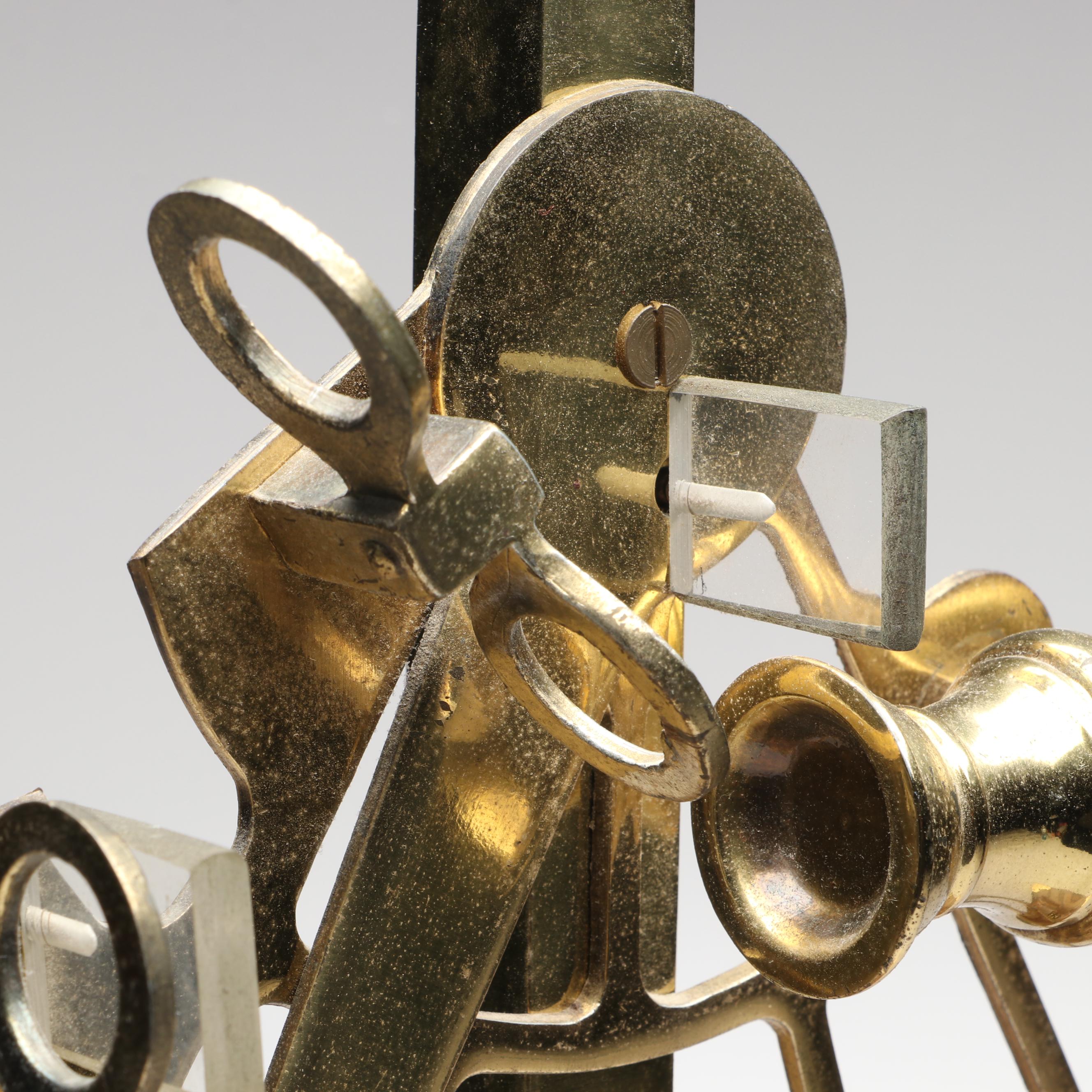 Knob Creek Nautical Wood and Brass Sextant Table Lamp, 20th Century