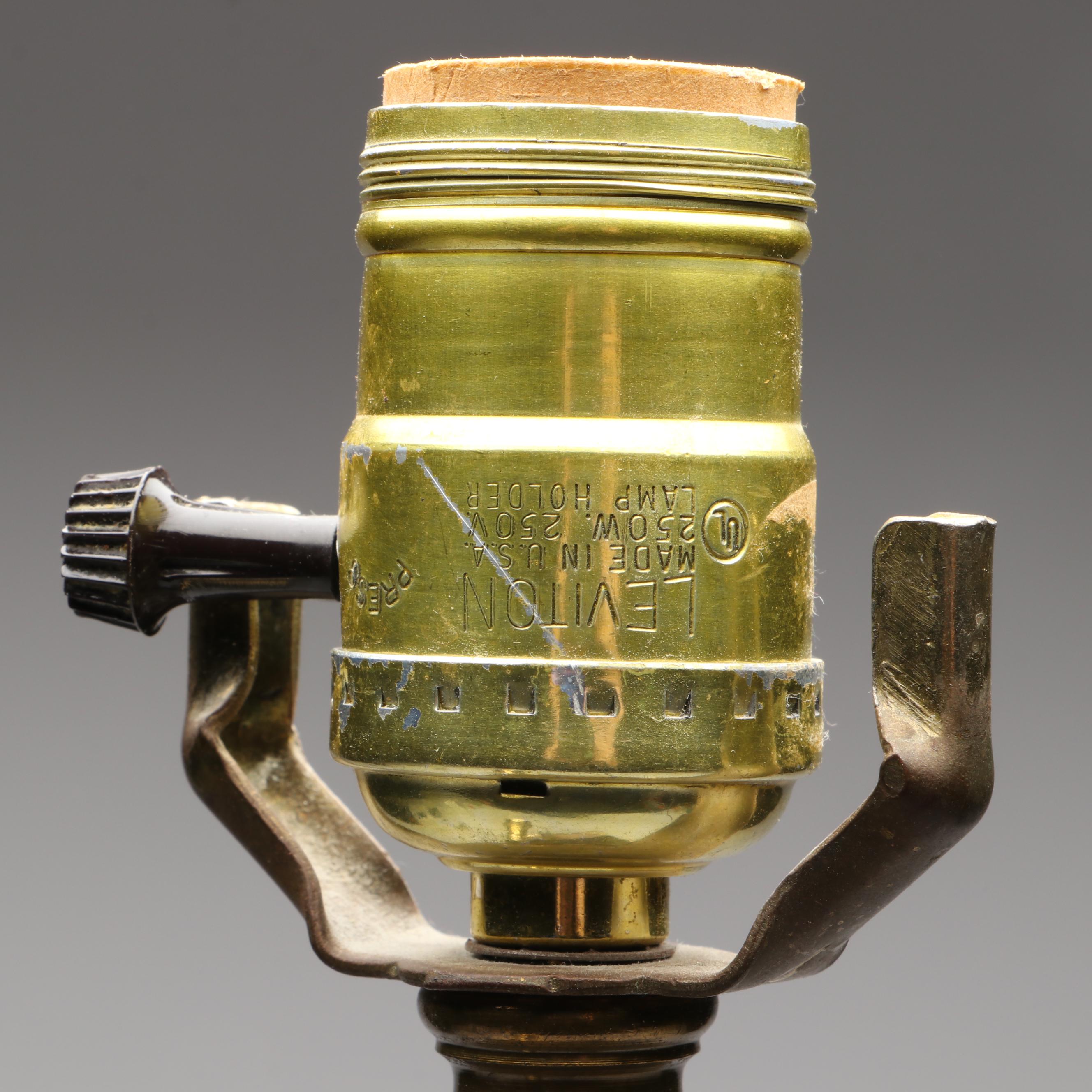 Knob Creek Nautical Wood and Brass Sextant Table Lamp, 20th Century