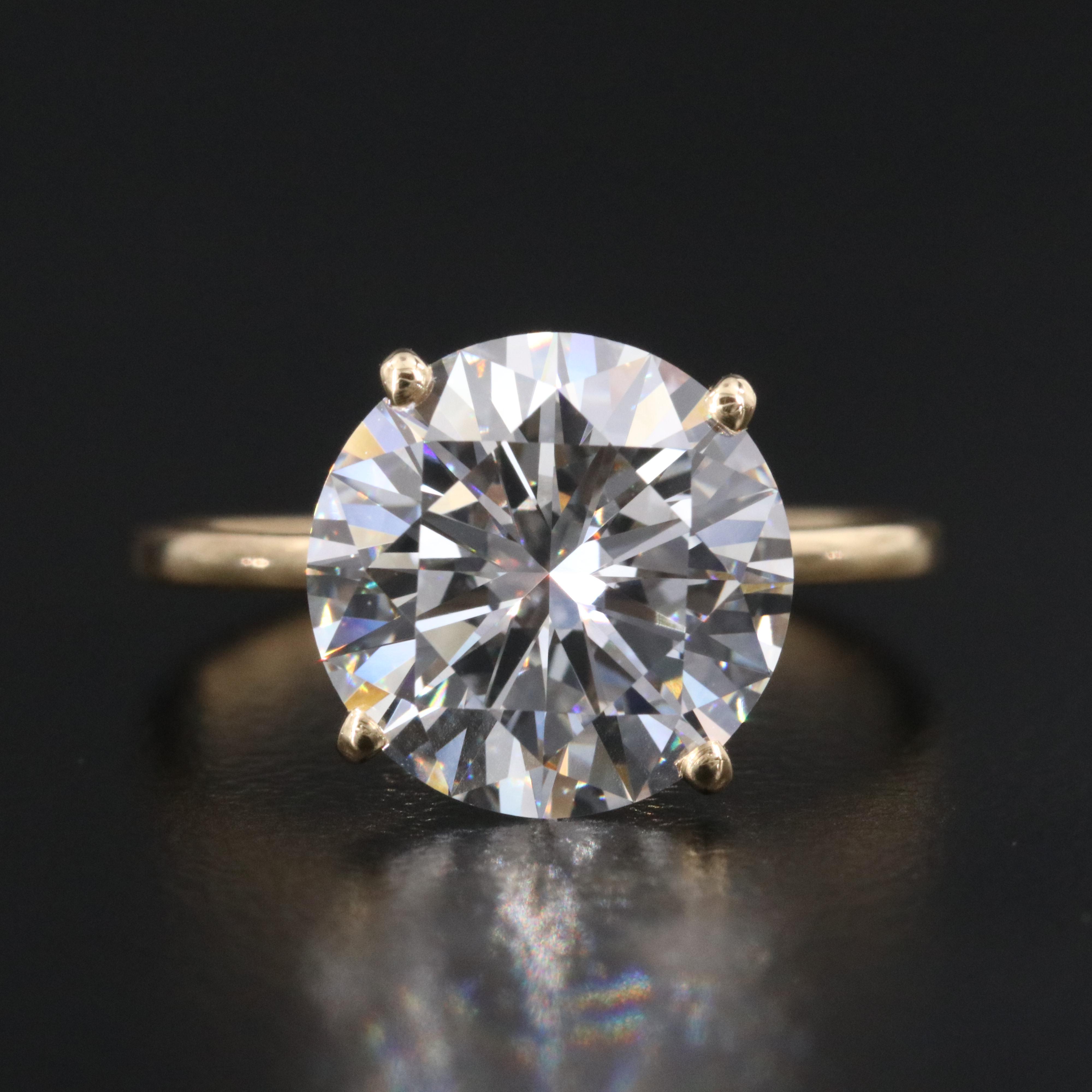 18K 4.01 CT Lab Grown Diamond Solitaire Ring with IGI Report