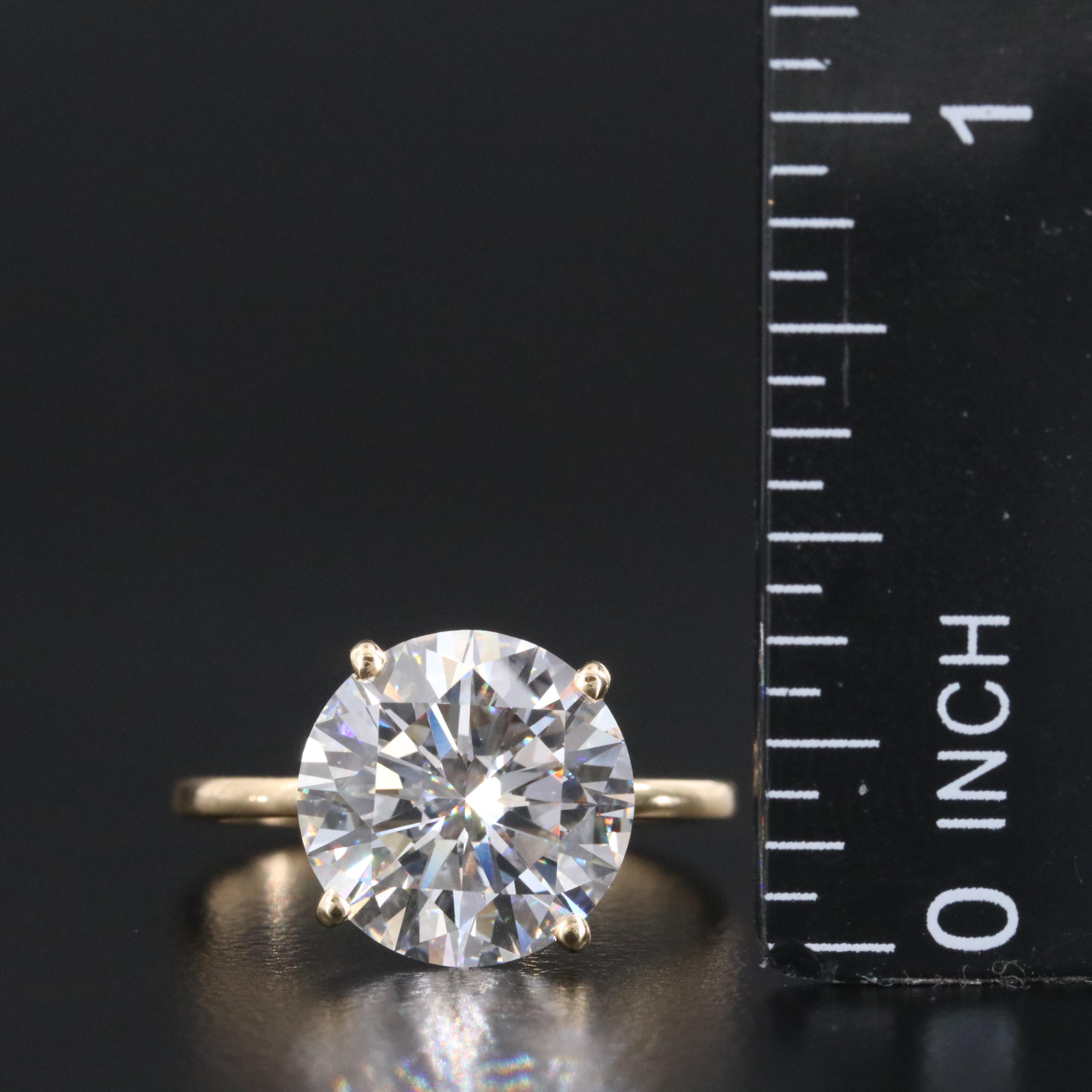 18K 4.01 CT Lab Grown Diamond Solitaire Ring with IGI Report