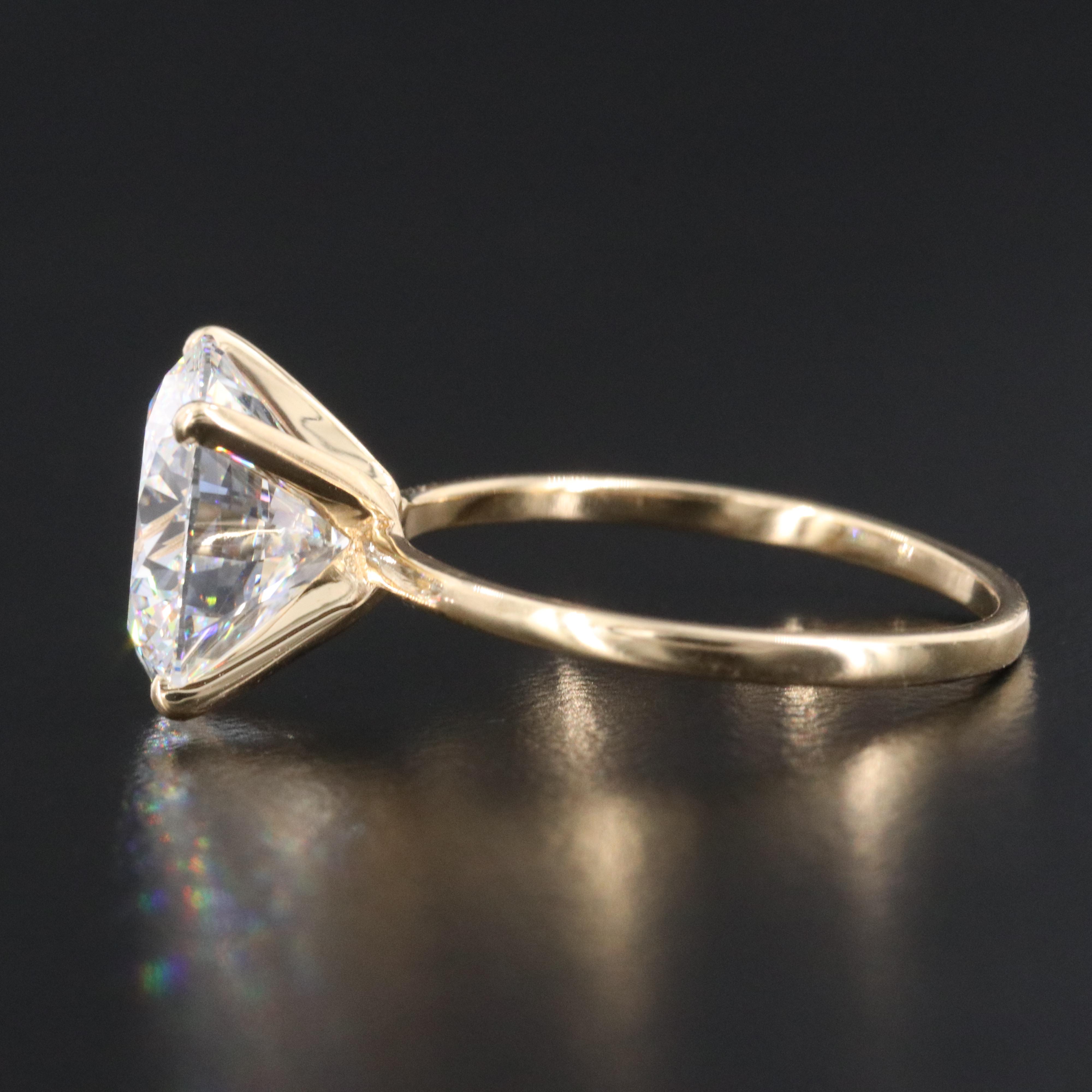18K 4.01 CT Lab Grown Diamond Solitaire Ring with IGI Report