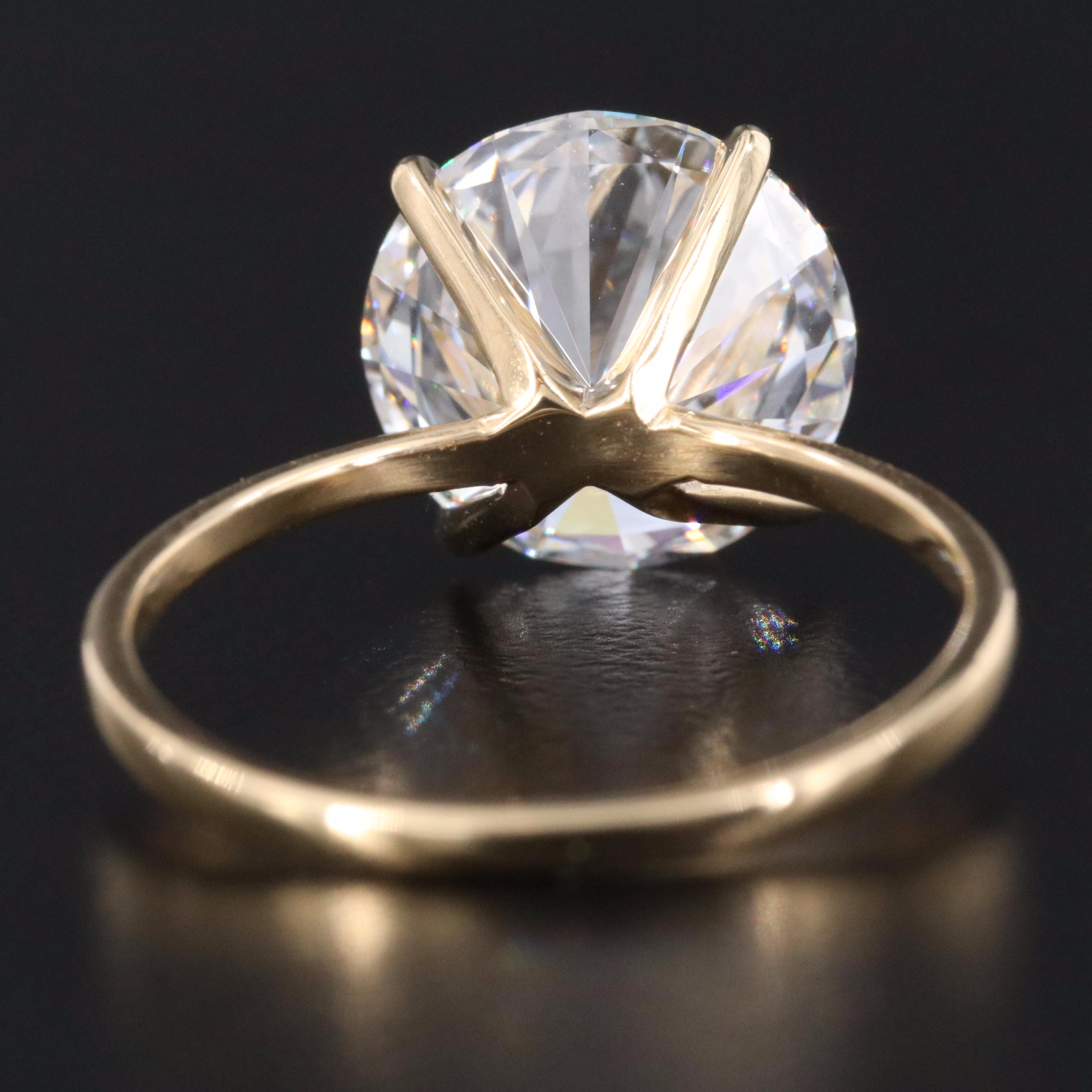 18K 4.01 CT Lab Grown Diamond Solitaire Ring with IGI Report