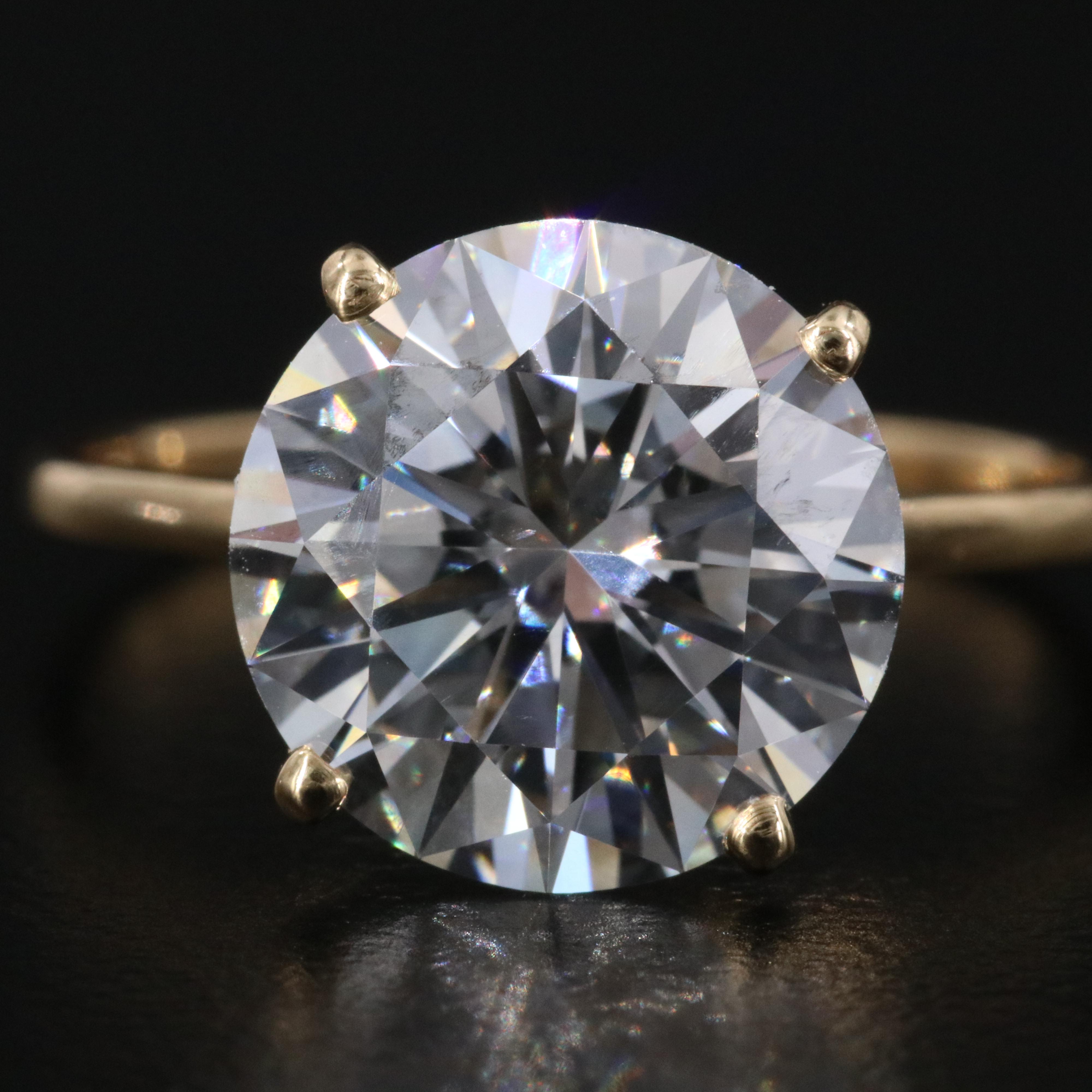 18K 4.01 CT Lab Grown Diamond Solitaire Ring with IGI Report