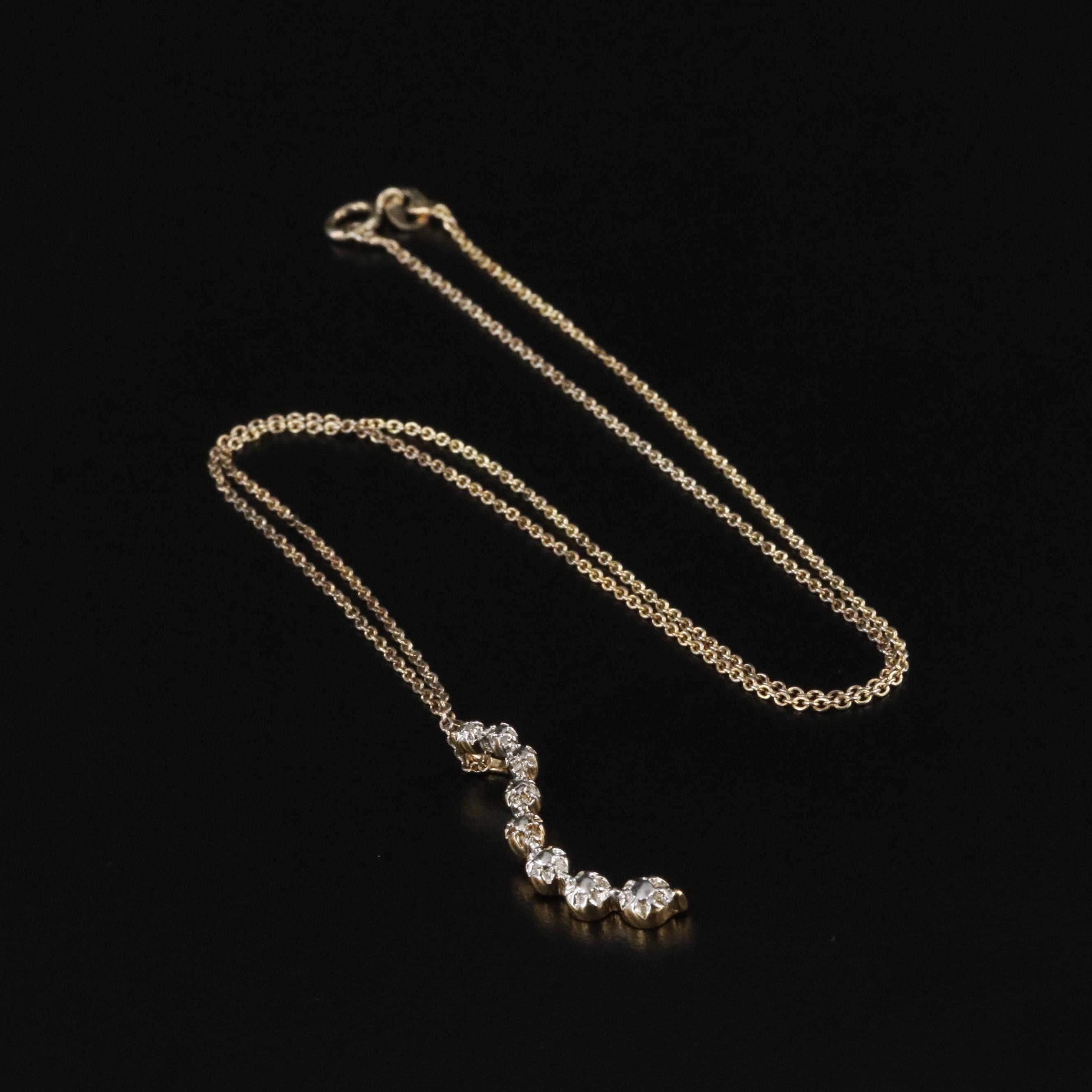 Sterling Journey Pendant Necklace with Diamond Accent