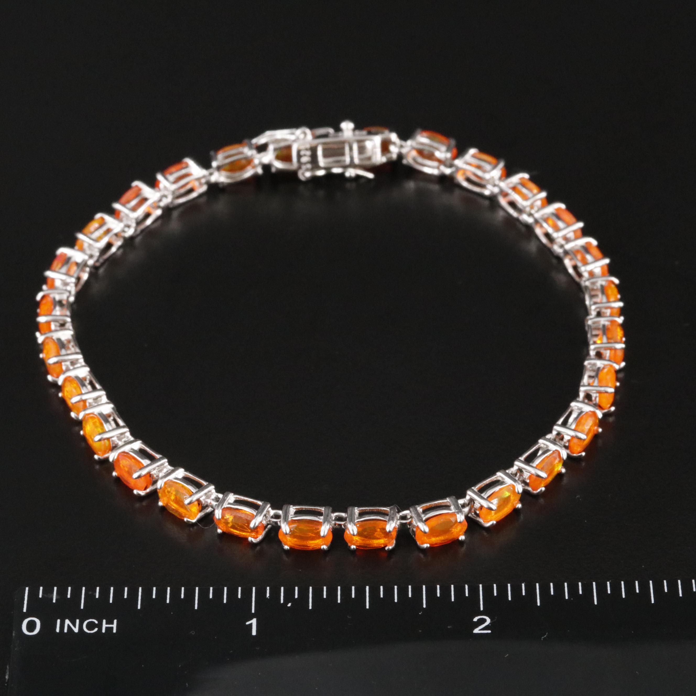Sterling Fire Opal Bracelet