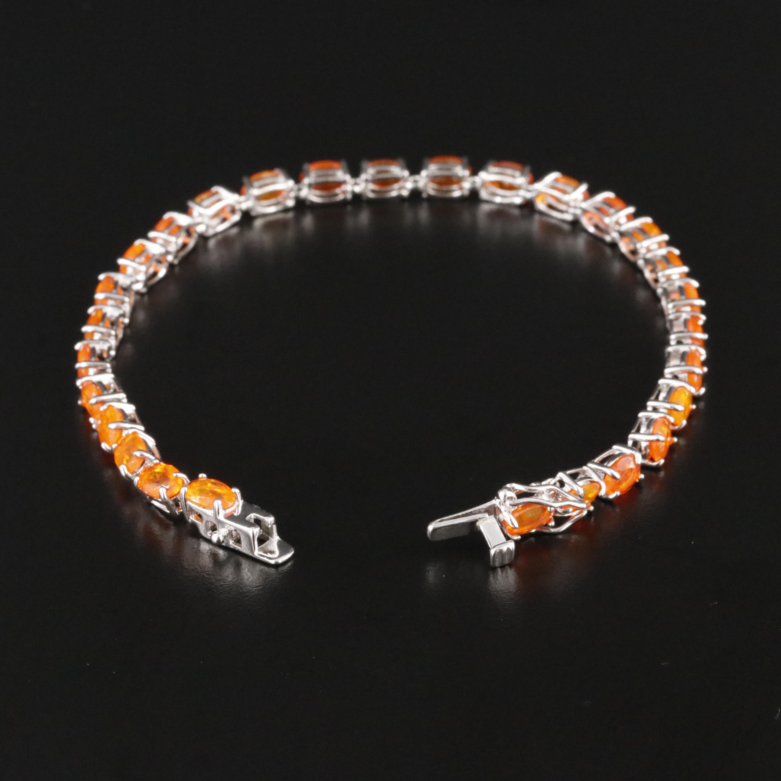 Sterling Fire Opal Bracelet