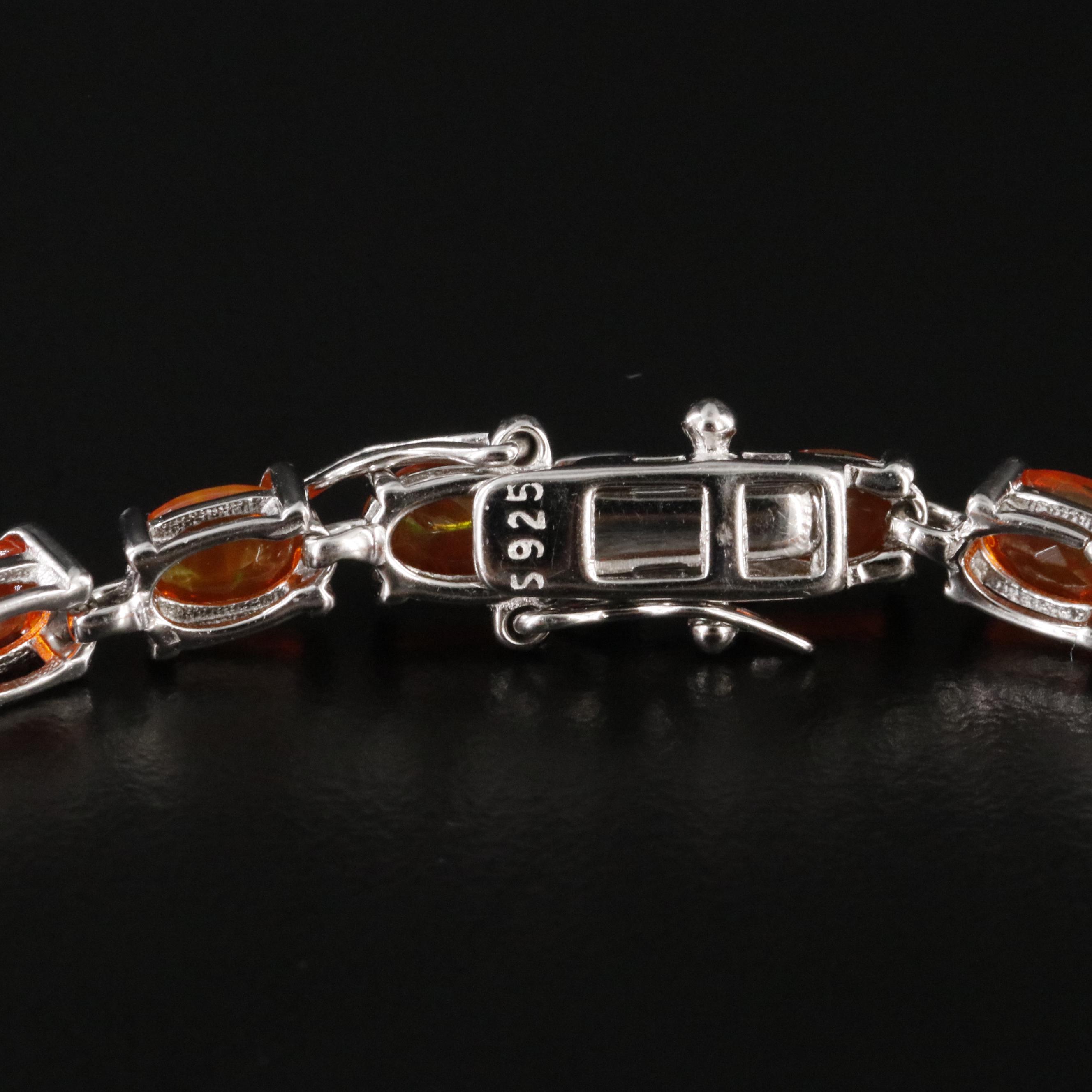 Sterling Fire Opal Bracelet