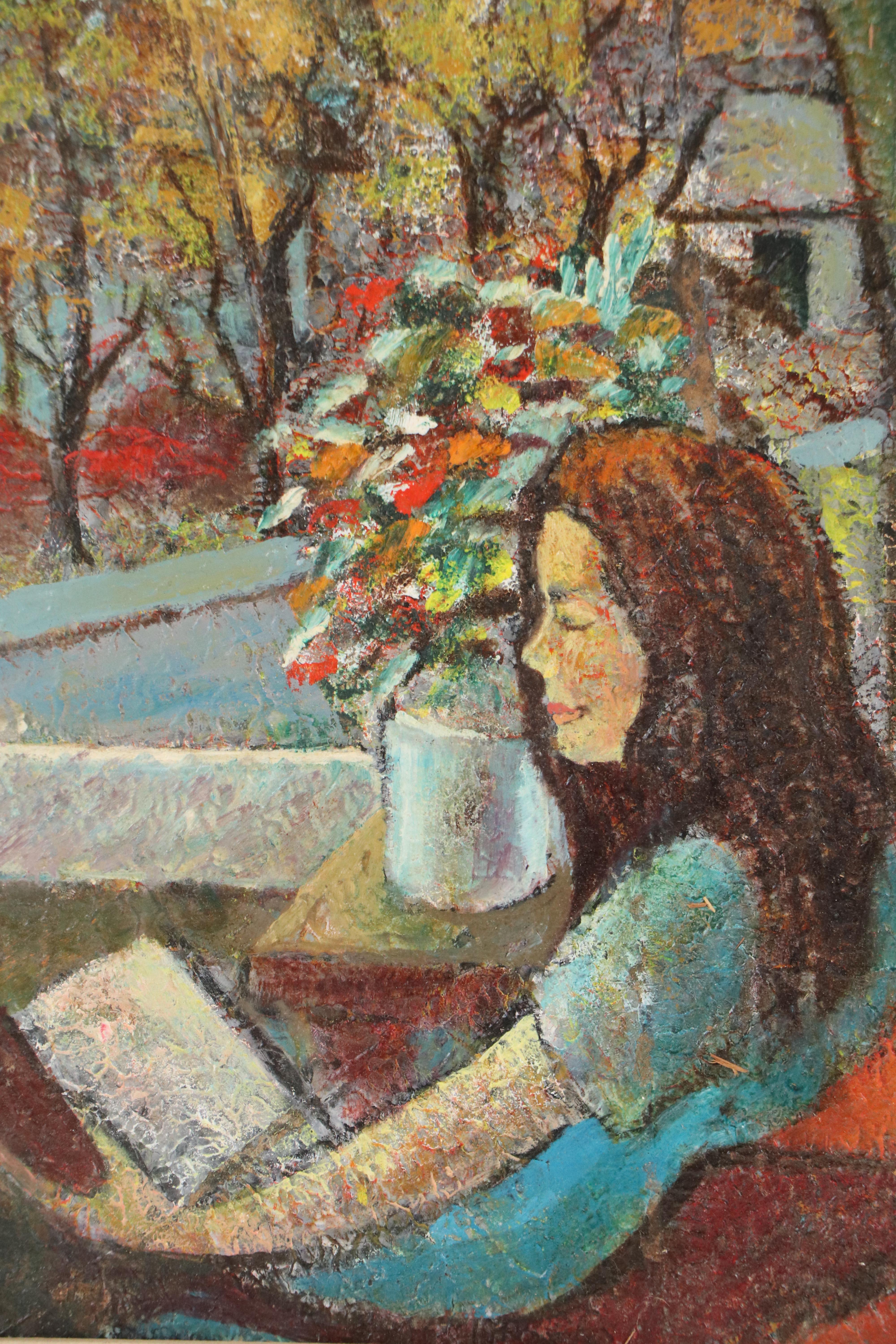 Keely Portrait Oil Painting of Woman Reading by Window