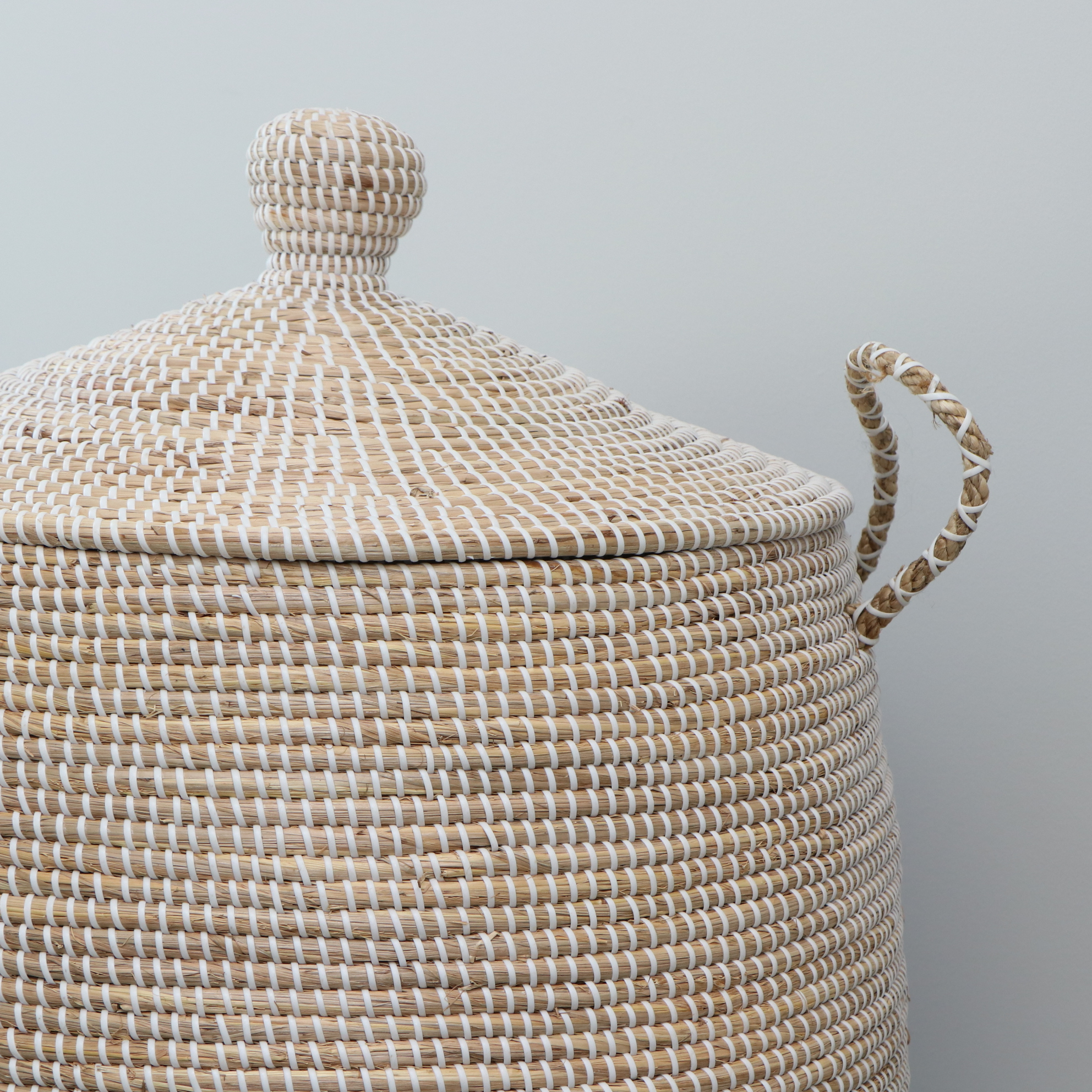 Serena & Lily "La Jolla" Woven Seagrass Basket with Lid