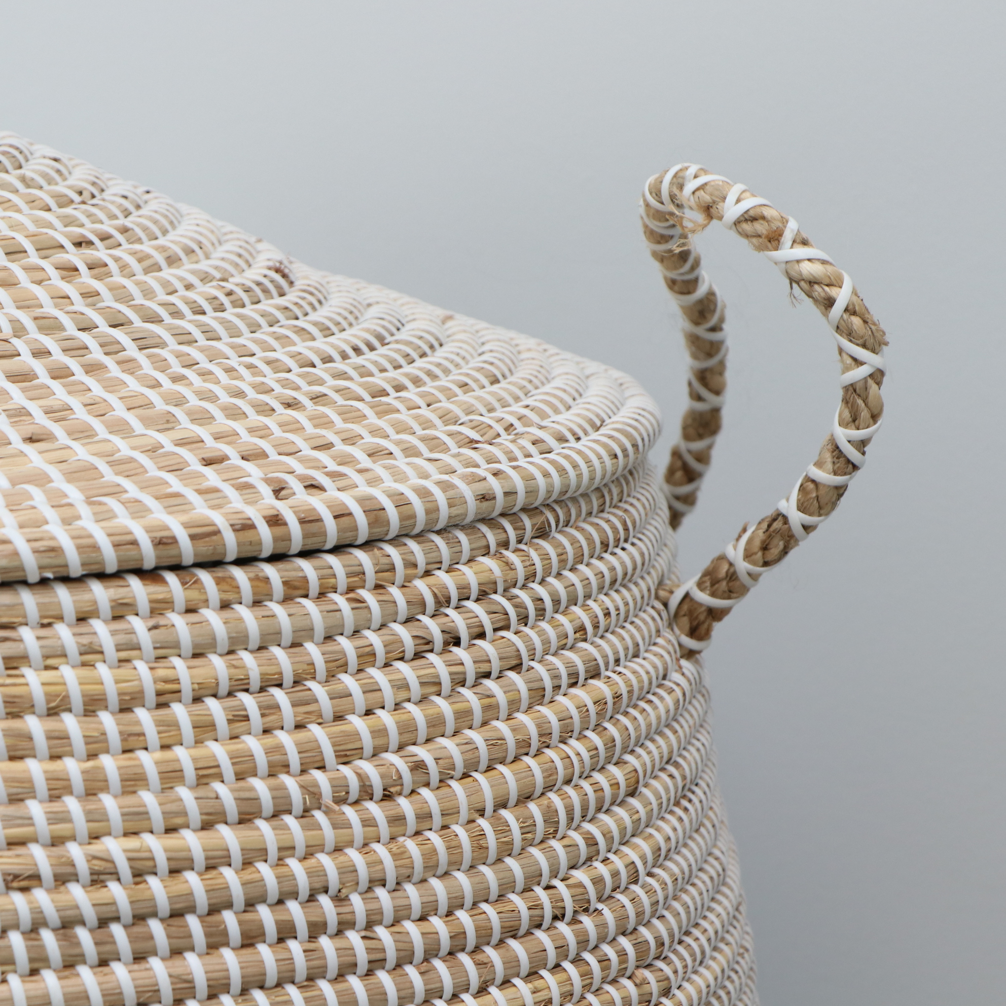 Serena & Lily "La Jolla" Woven Seagrass Basket with Lid