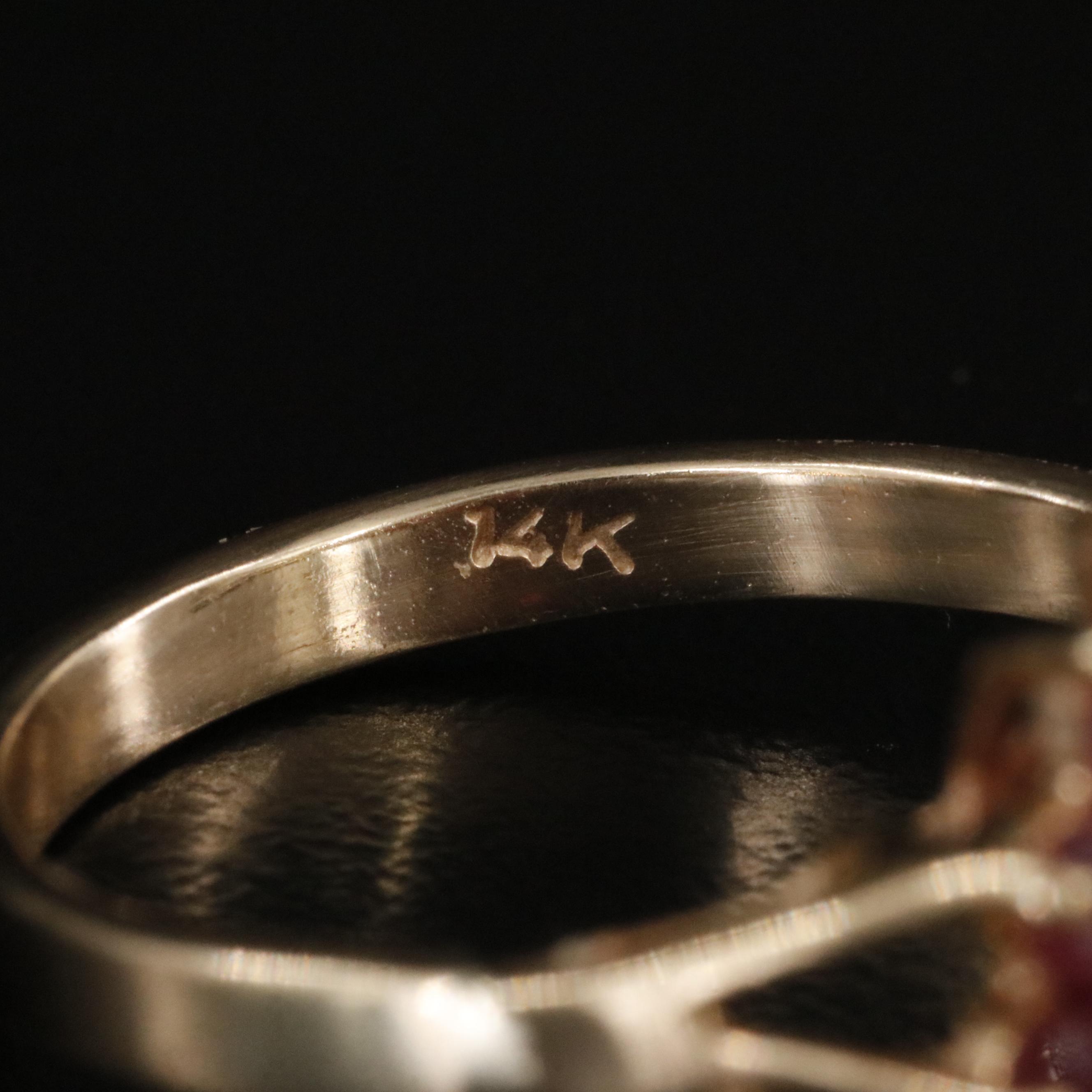 14K Ruby, CZ and Diamond Rings