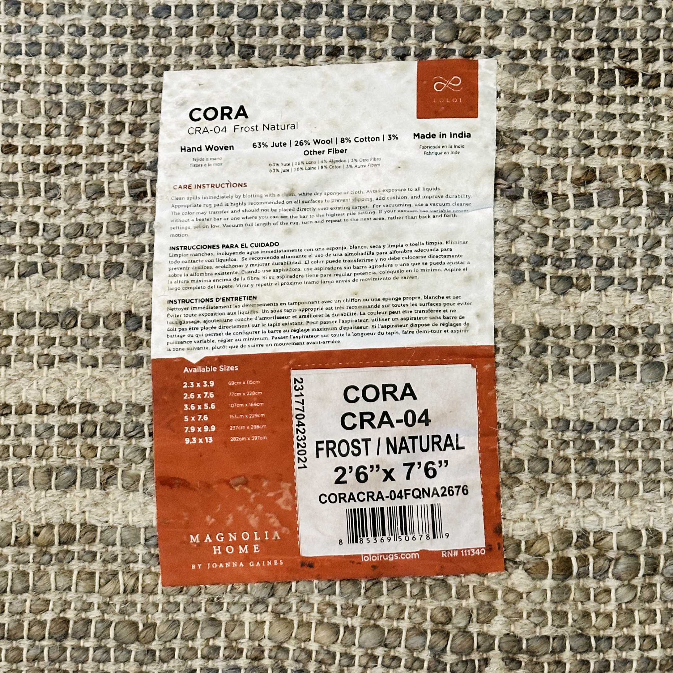 2'6 x 7'6 Handwoven Magnolia Home by Joanna Gaines for Loloi "Cora" Runner