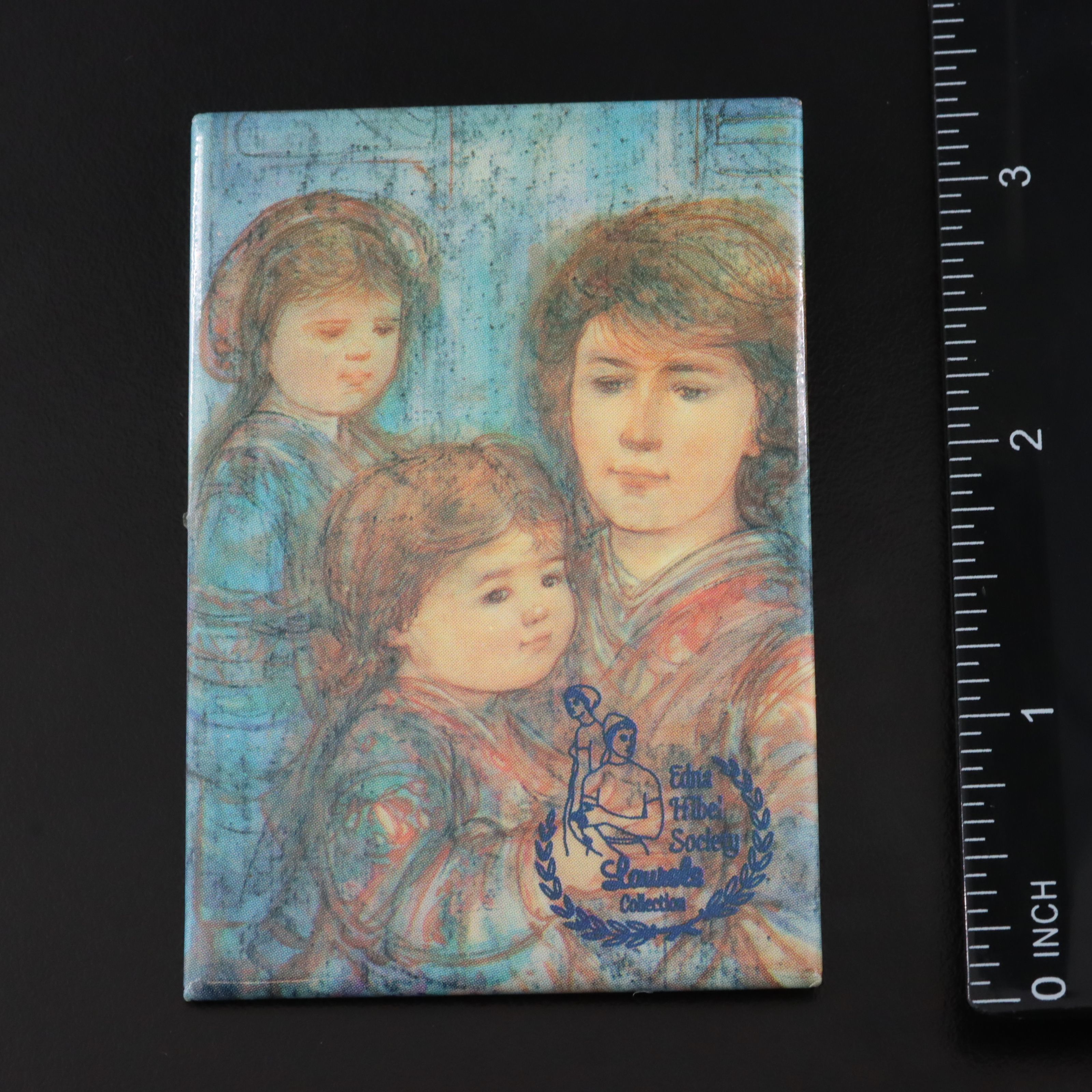 Edna Hibel Society "Laurels" Alexis and Her Children Replica Brooch