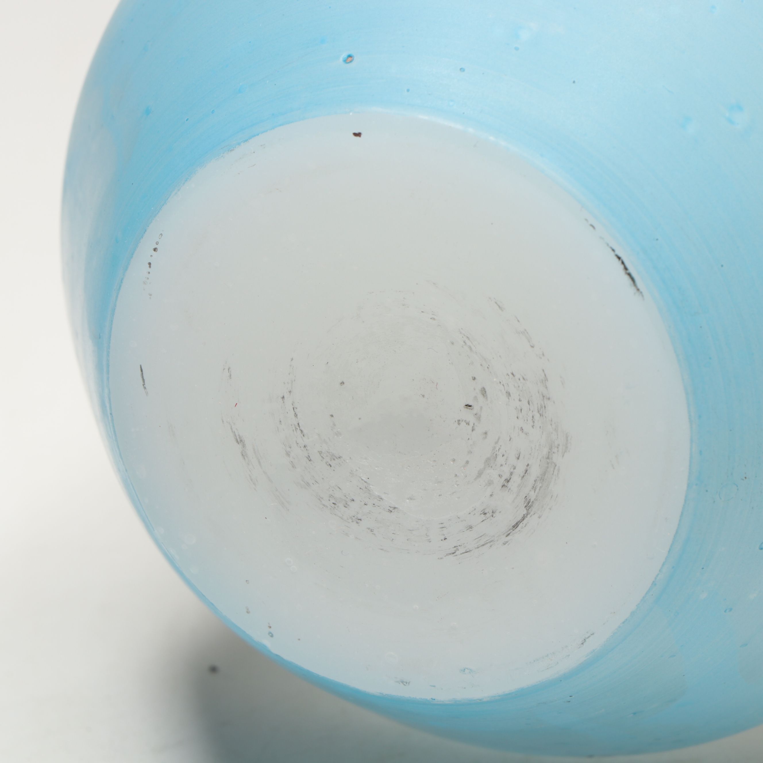 Victorian Bristol Style Hand-Painted Ruffle Rim Glass Vase