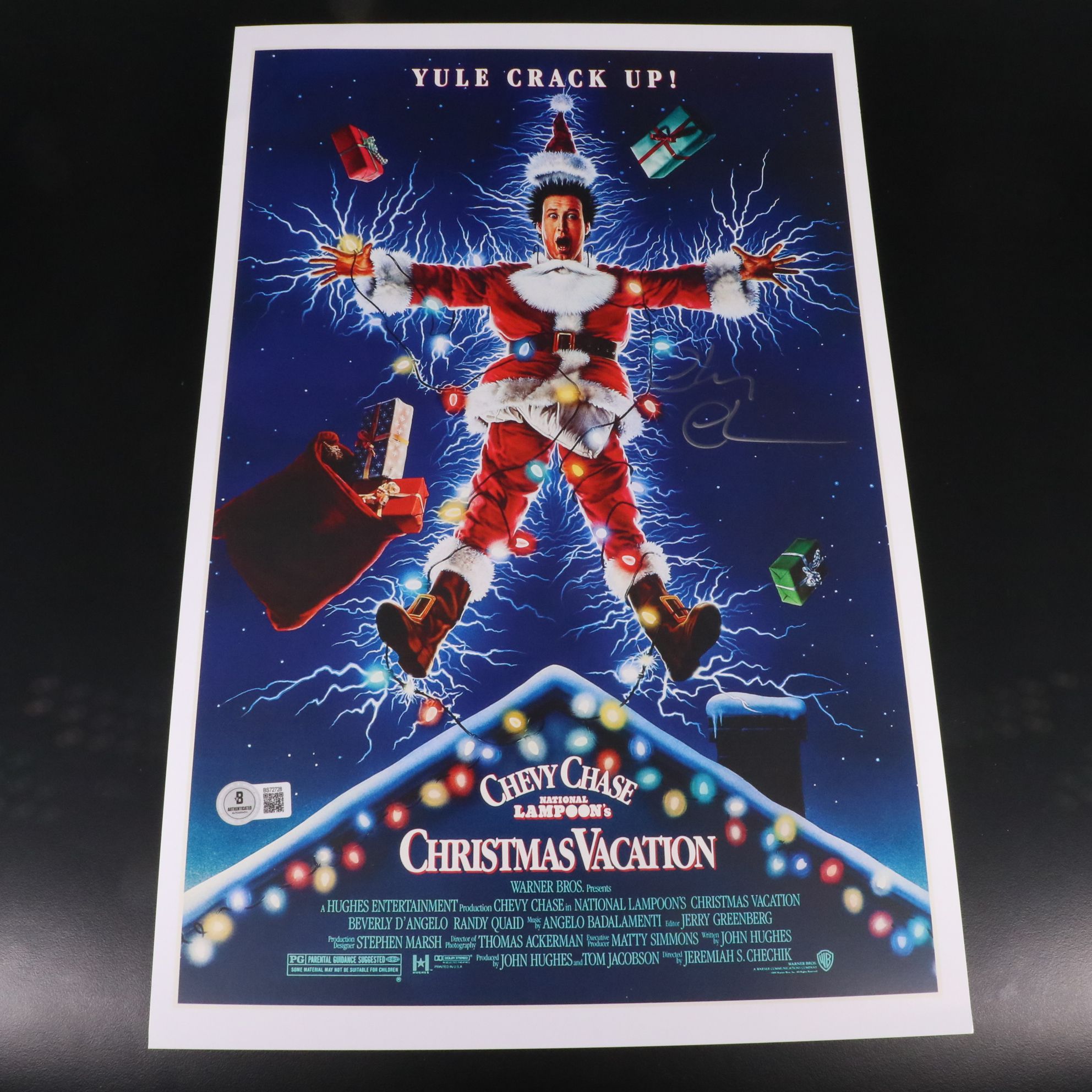 Chevy Chase Signed "National Lampoon's Christmas Vacation" Print, Beckett
