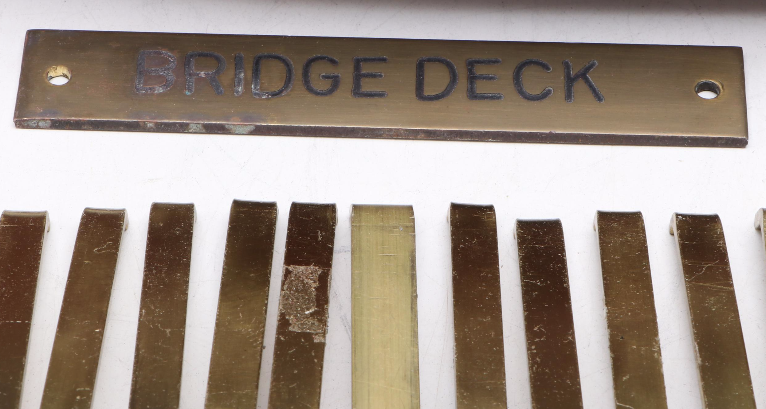 Mid Century Modern Style Wood and Brass Boat Box with Ship Hardware