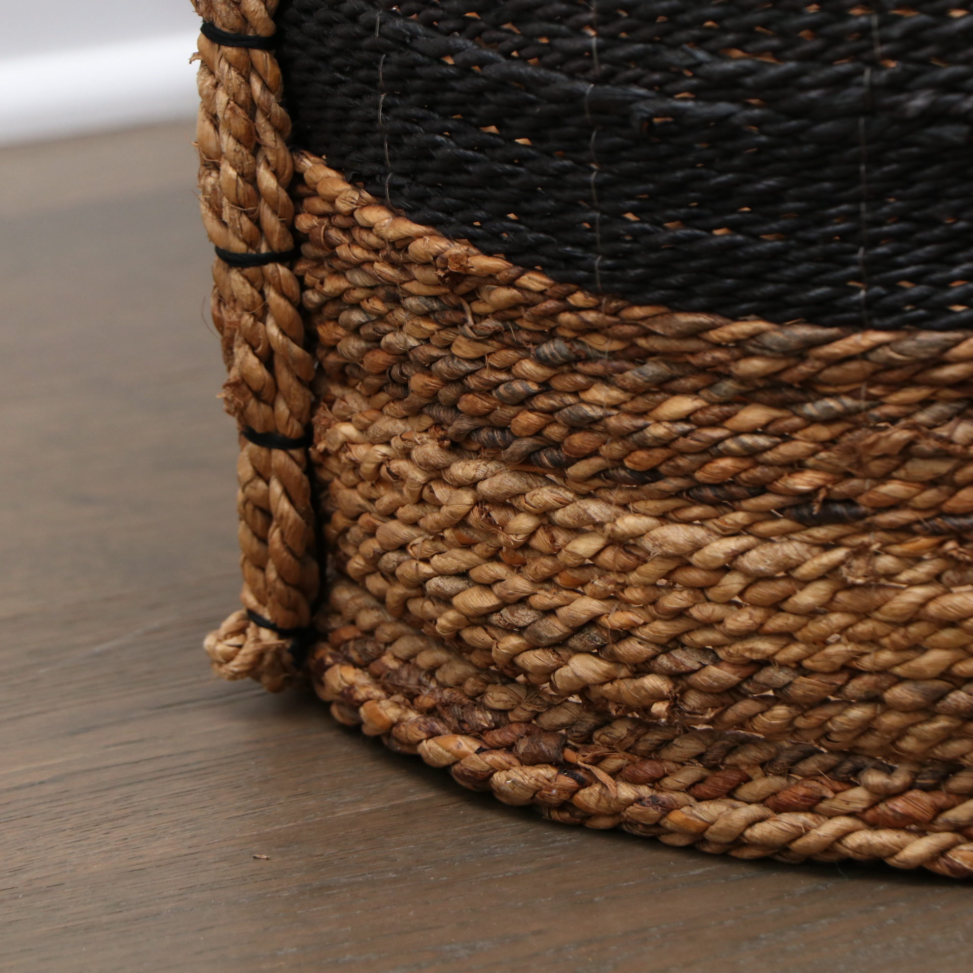 Two Contemporary Woven Storage Baskets