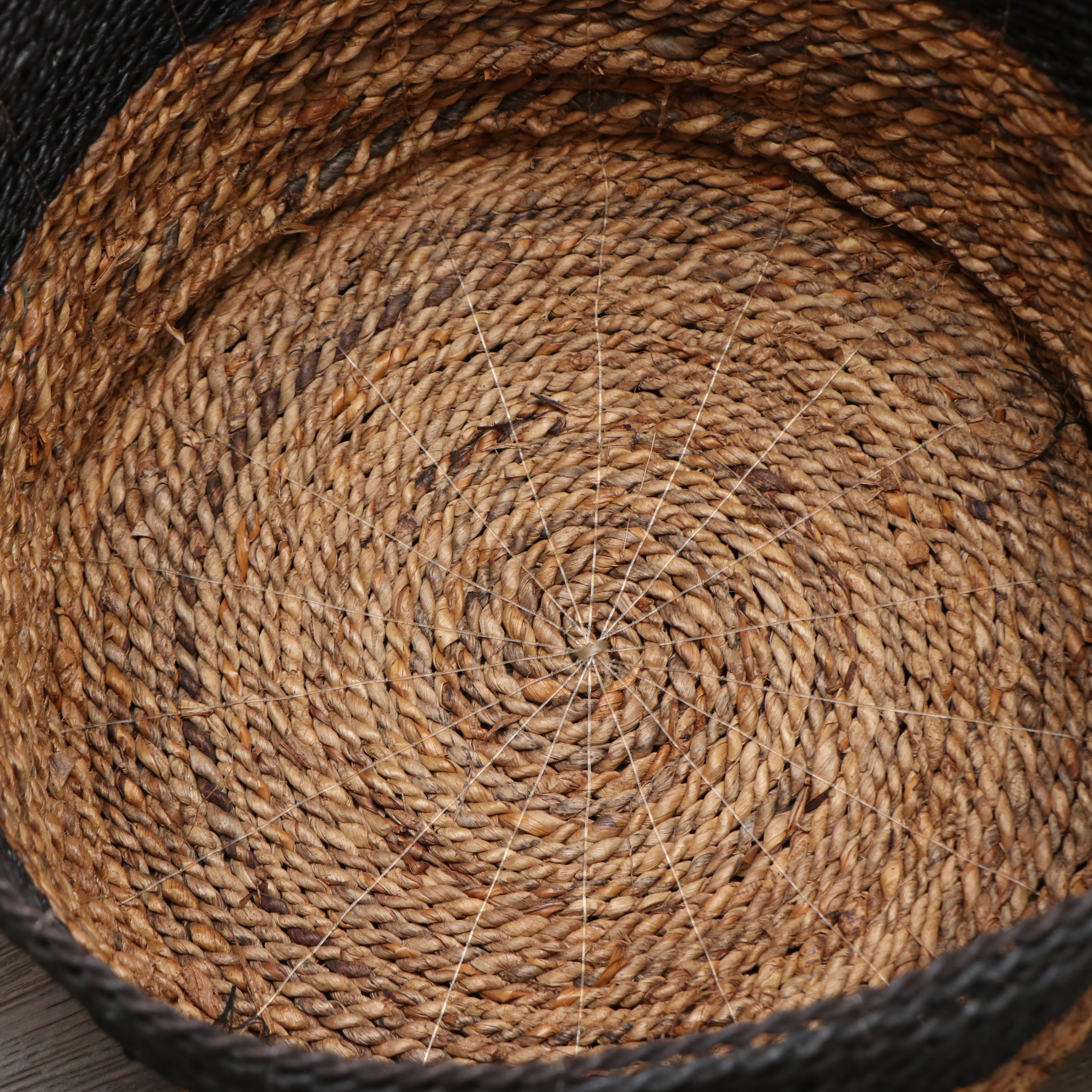 Two Contemporary Woven Storage Baskets