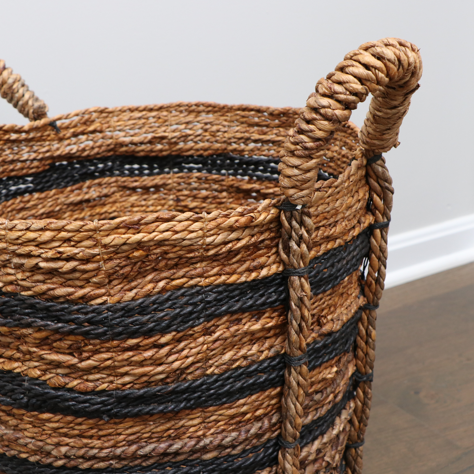 Two Contemporary Woven Storage Baskets