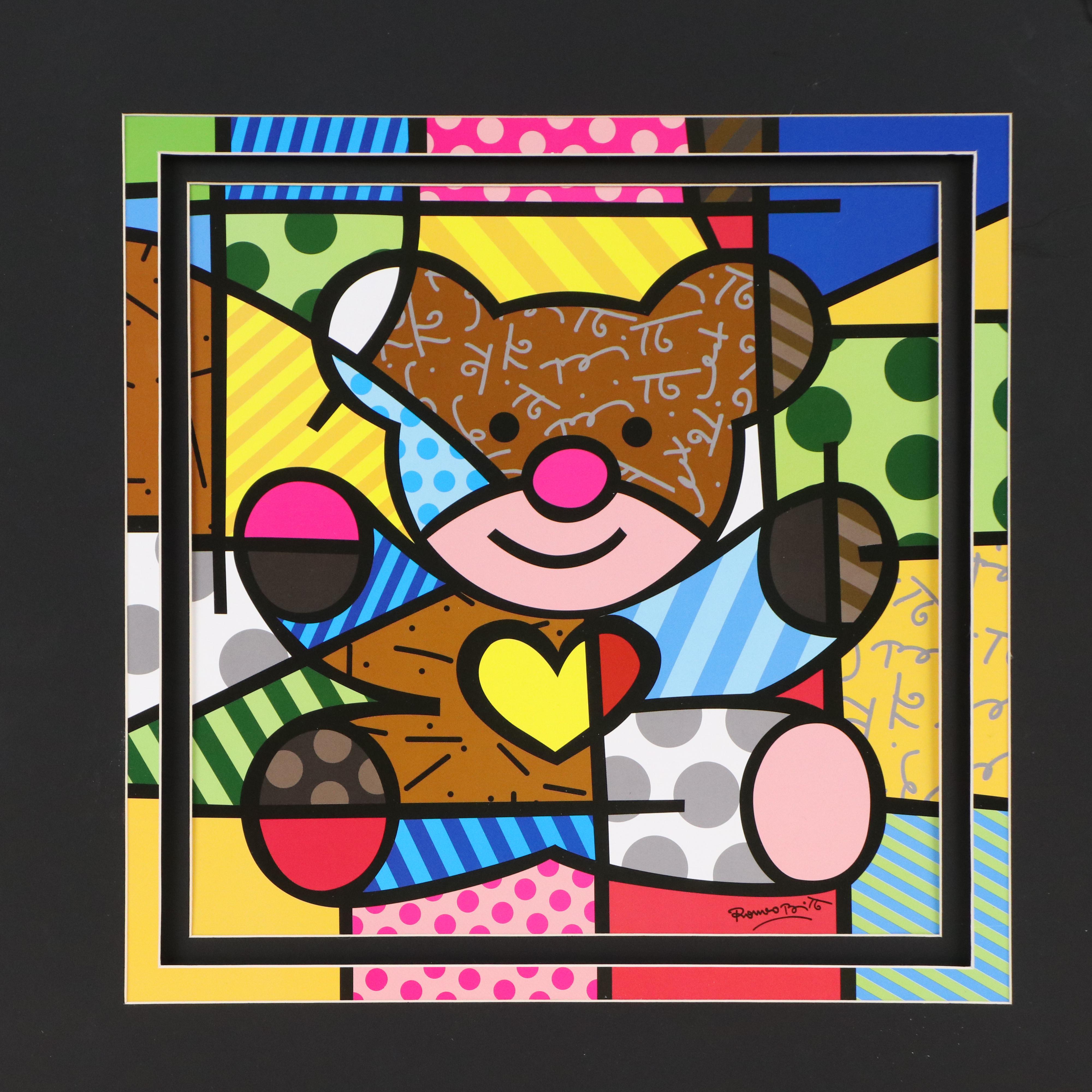"Back in Time Little Bear" Offset Lithograph After Romero Britto