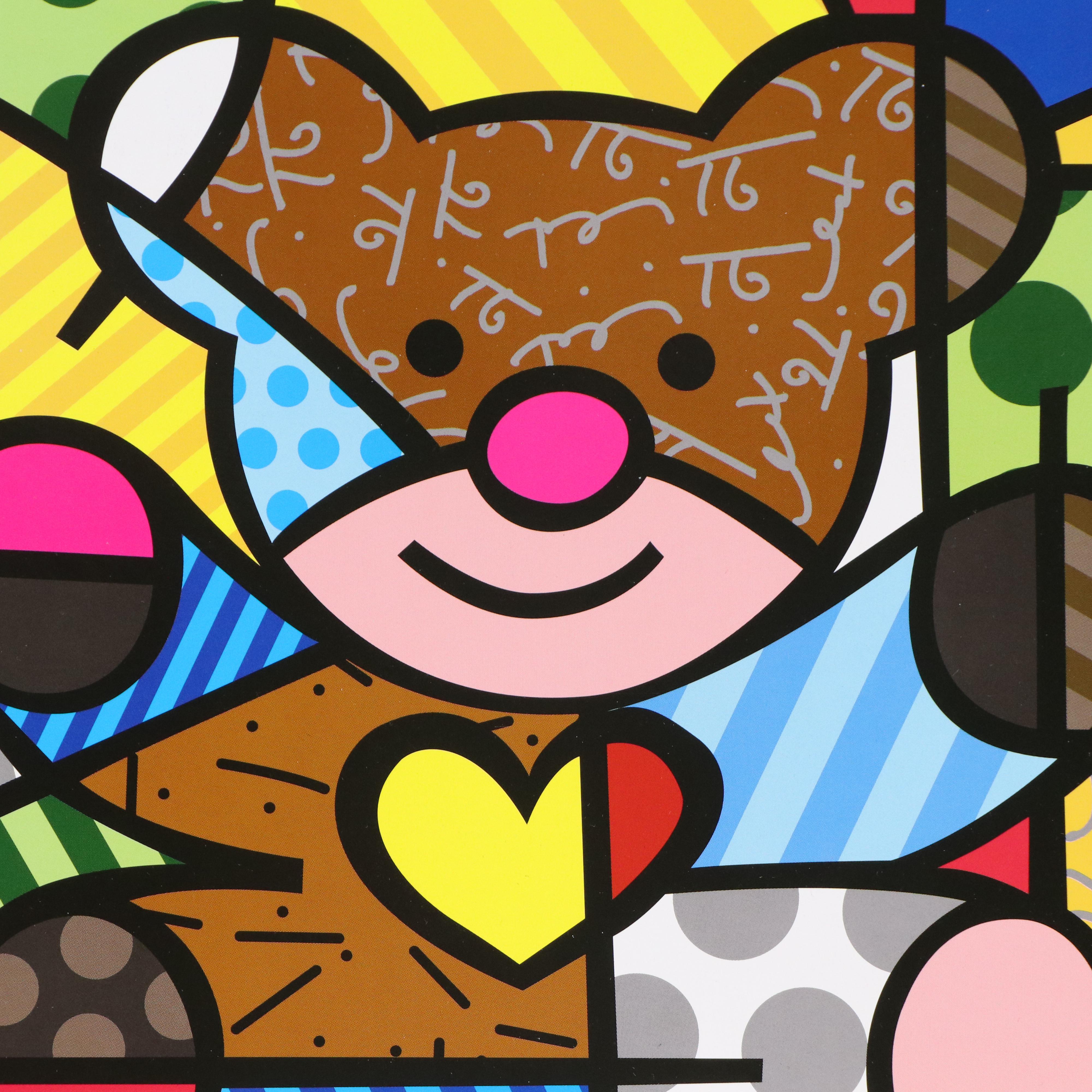 "Back in Time Little Bear" Offset Lithograph After Romero Britto