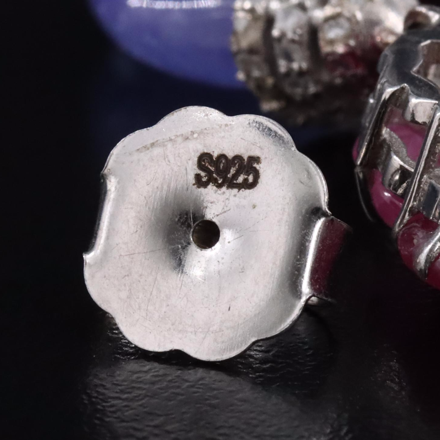 Sterling Ruby, Tanzanite, and Diamond Drop Earrings