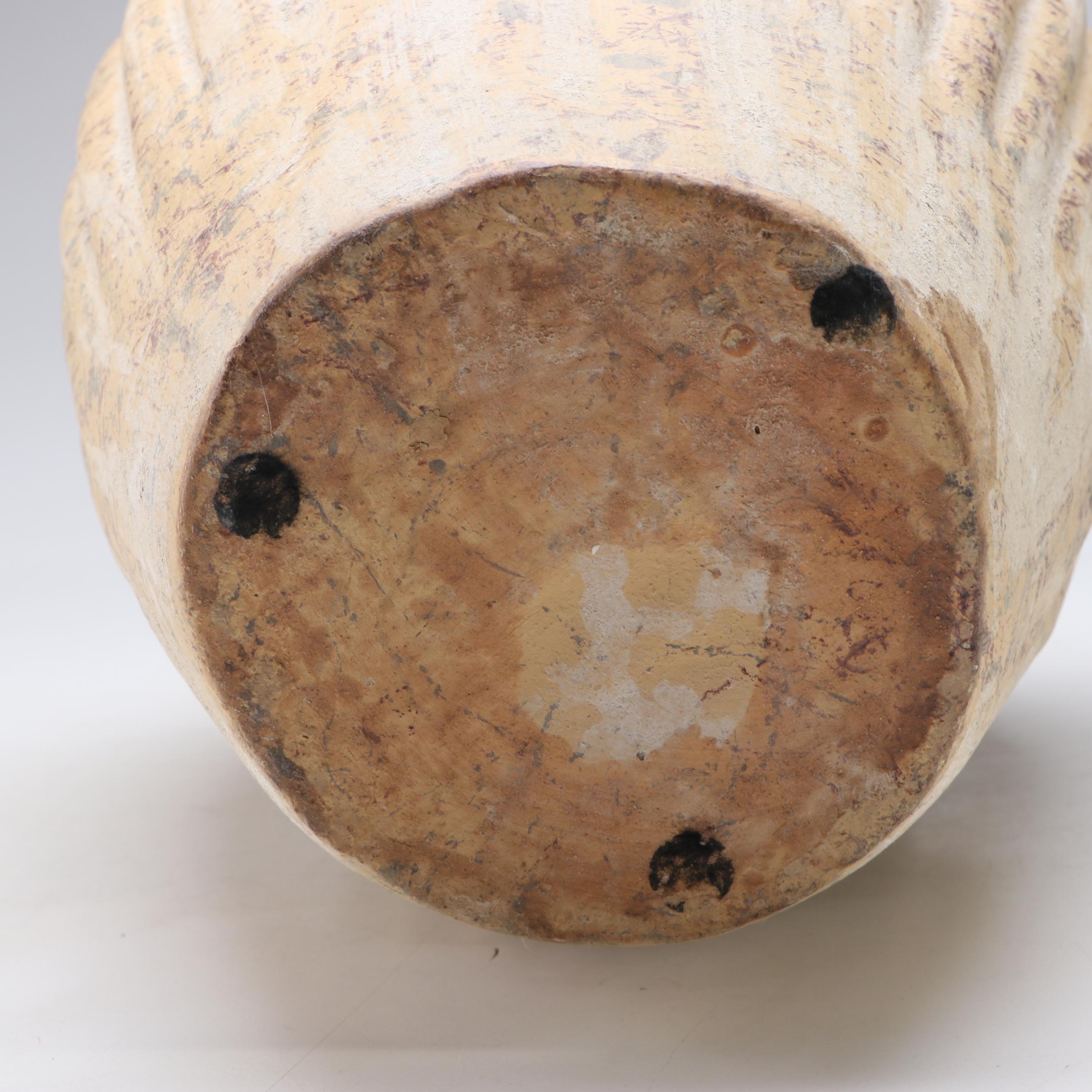 Rustic Ribbed Ceramic Vase