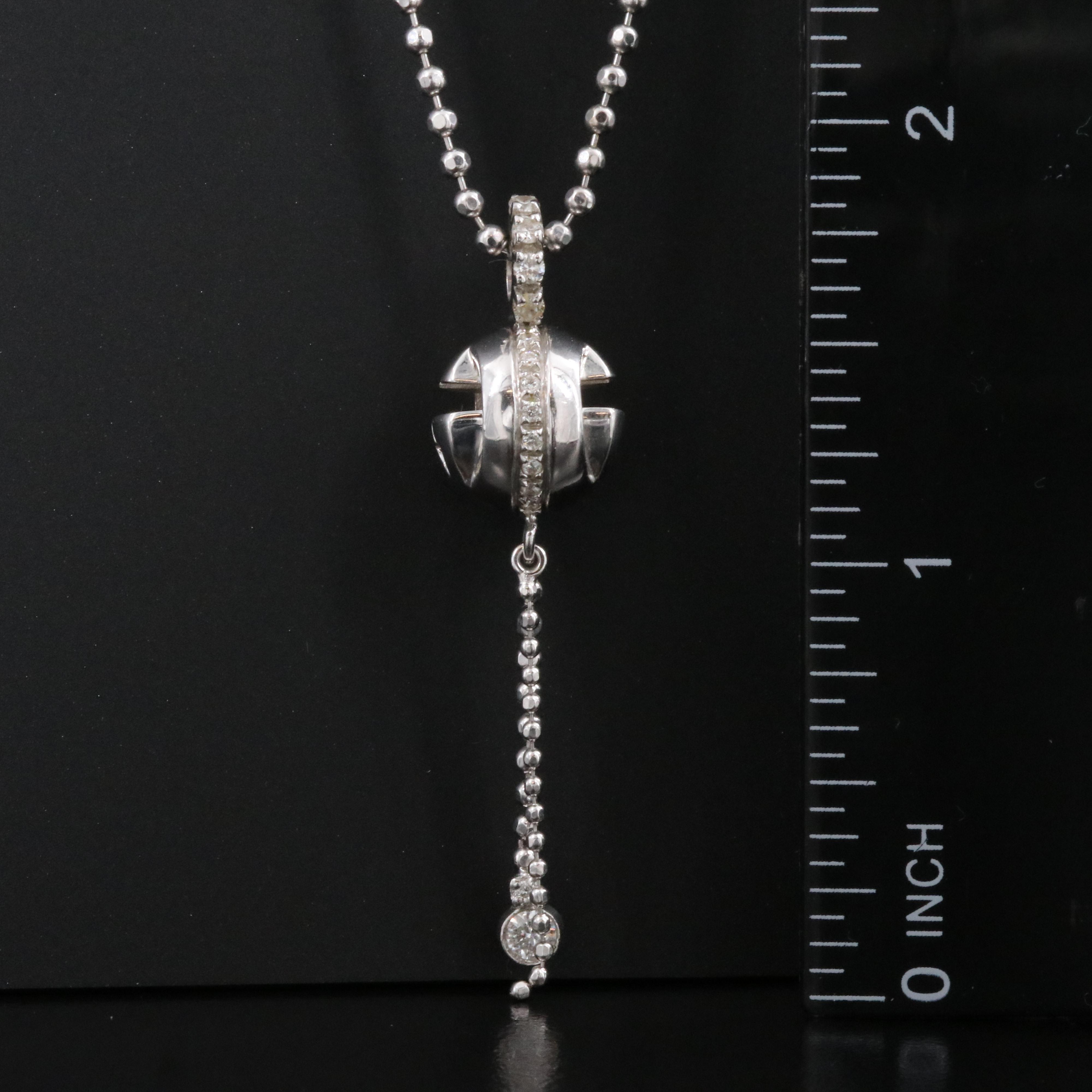 Gucci GG 18K 0.31 CTW Ball Drop Necklace