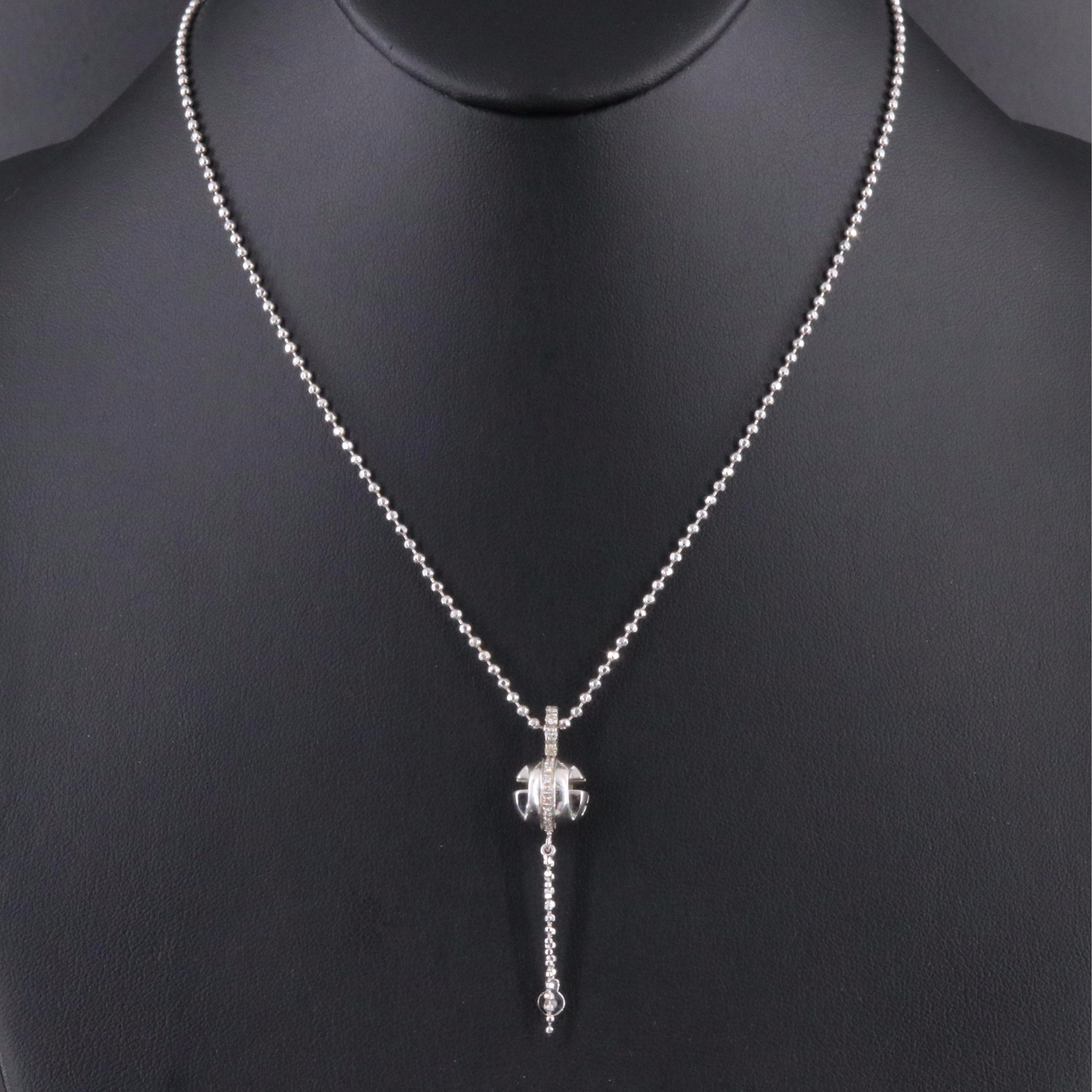 Gucci GG 18K 0.31 CTW Ball Drop Necklace