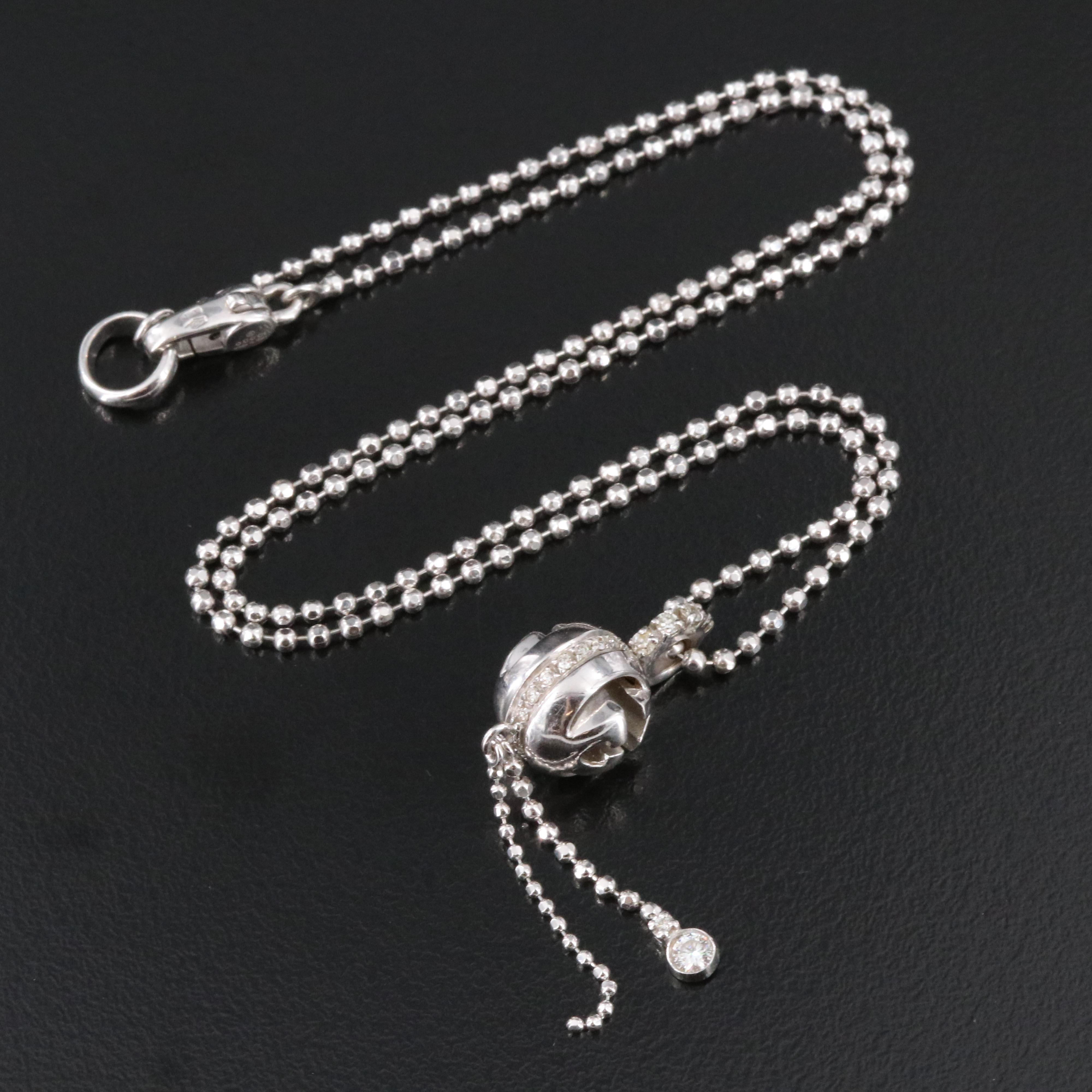 Gucci GG 18K 0.31 CTW Ball Drop Necklace