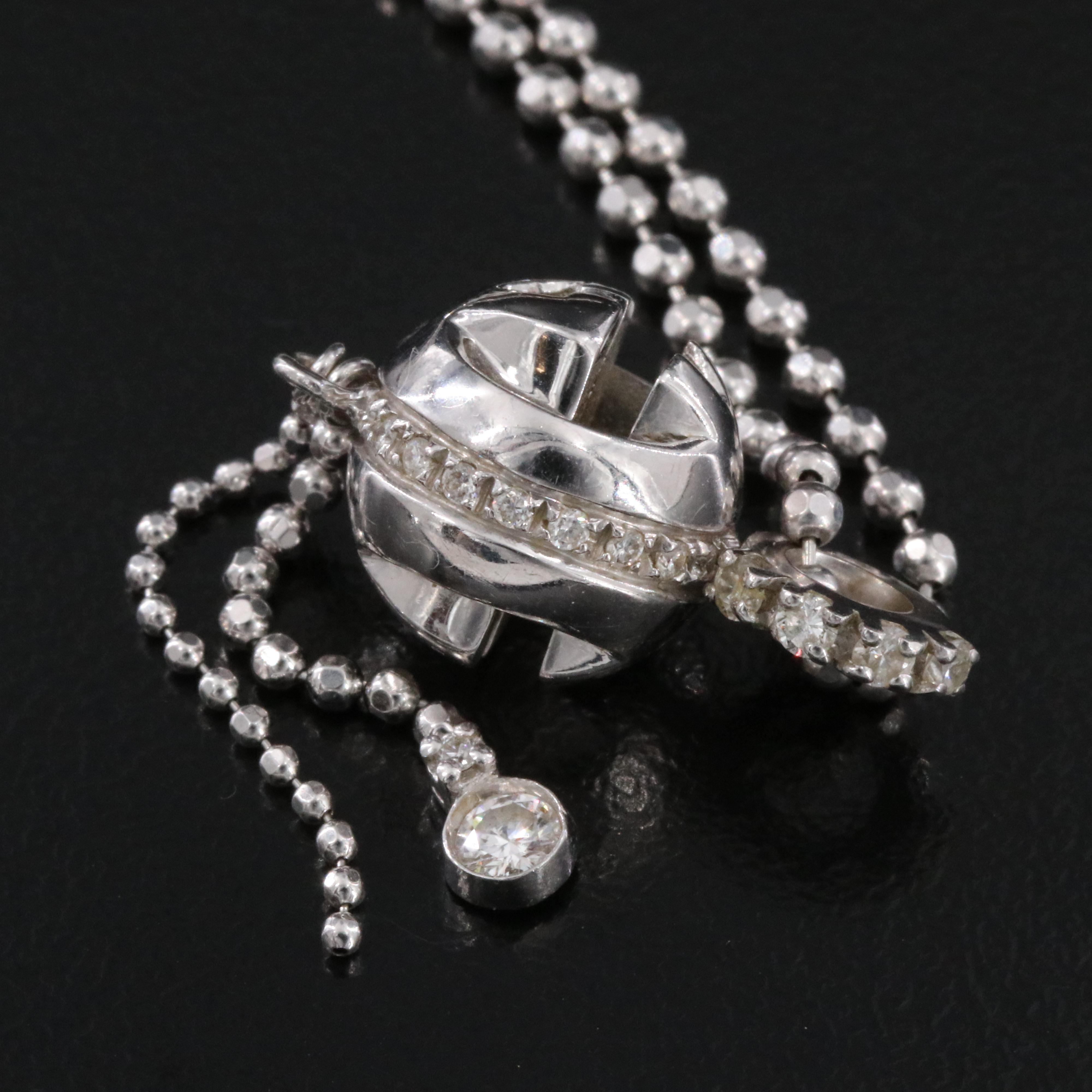 Gucci GG 18K 0.31 CTW Ball Drop Necklace